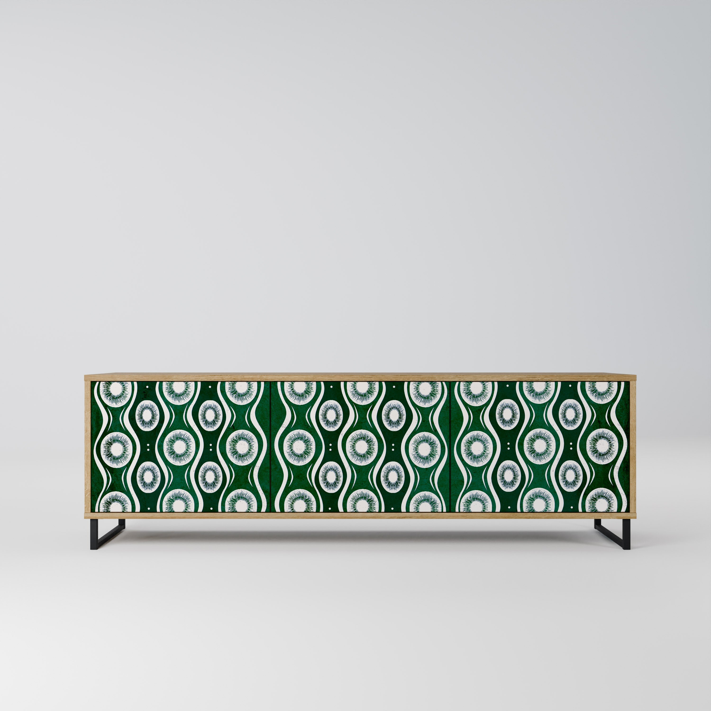 GREEN EYES TV-Lowboard mit 3 Türen in Eiche-Optik