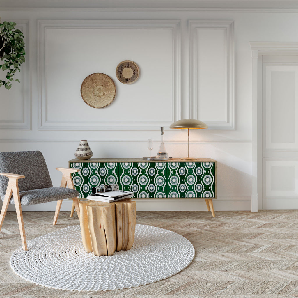 GREEN EYES TV-Lowboard mit 3 Türen in Eiche-Optik