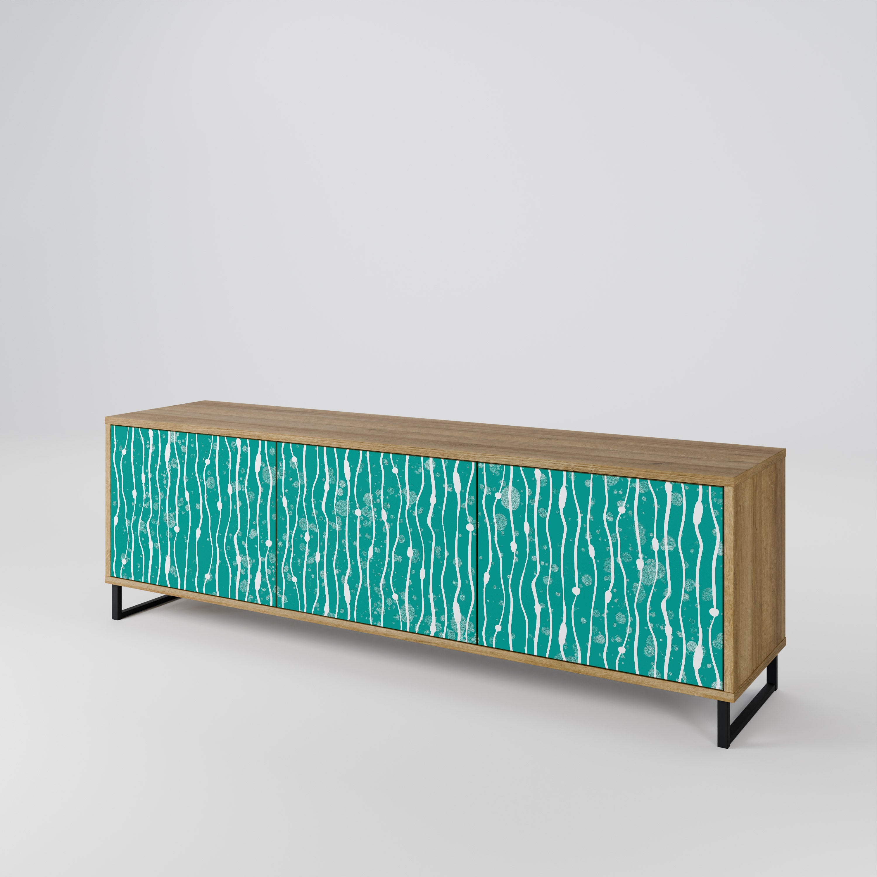 TURQUOISE RAIN 3-türiges TV-Lowboard