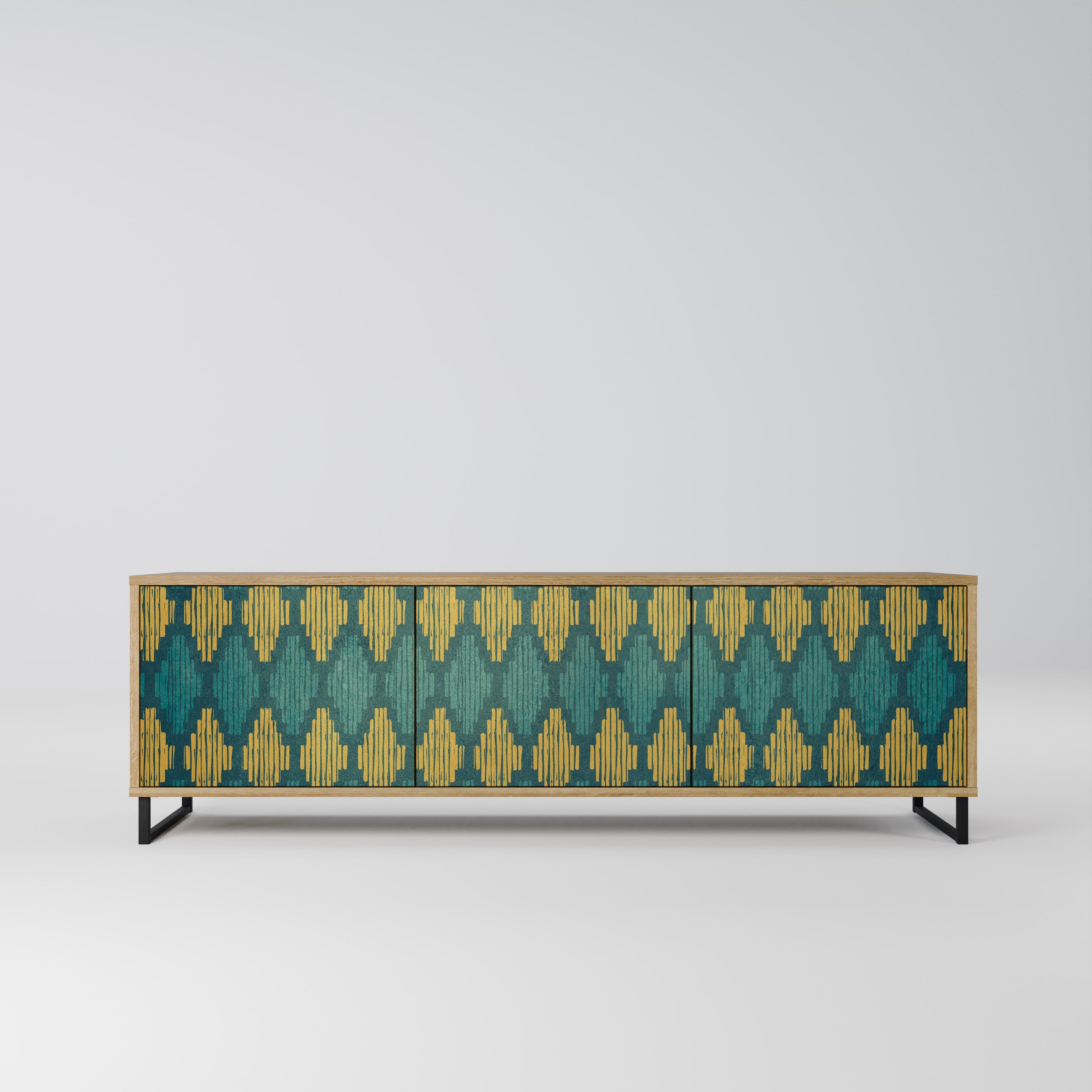 POLYGONS TV-Lowboard mit 3 Türen in Eiche-Optik