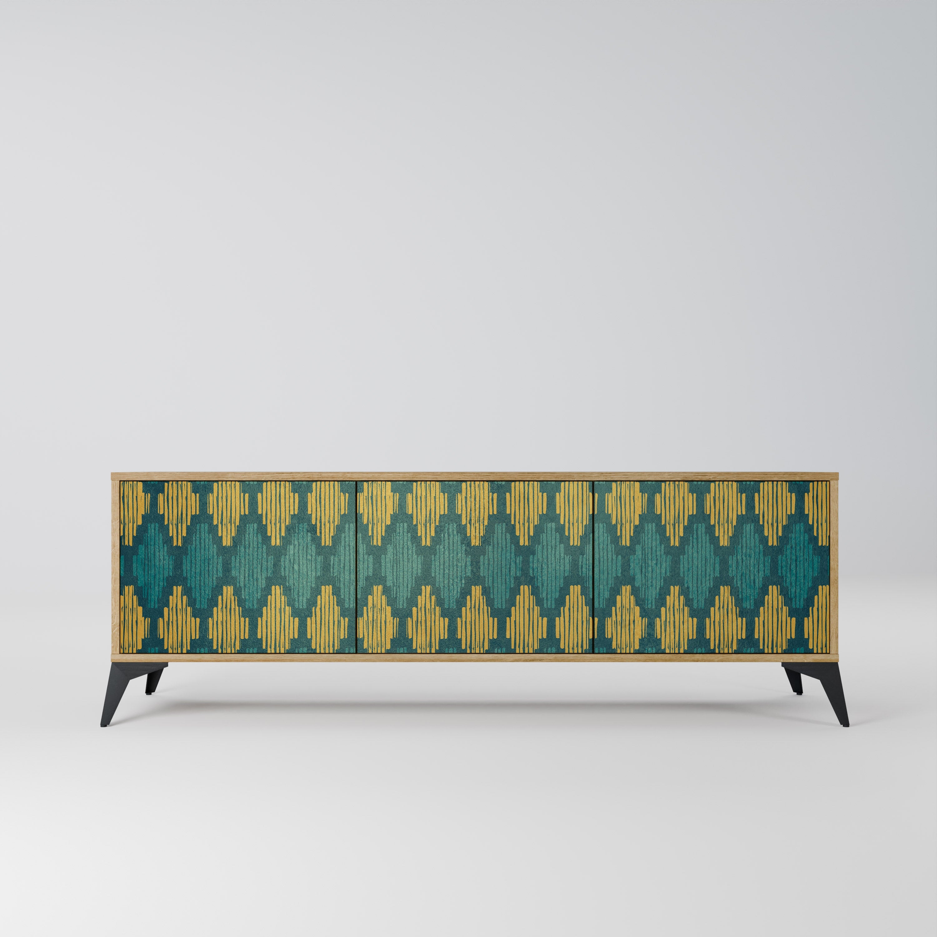 POLYGONS TV-Lowboard mit 3 Türen in Eiche-Optik