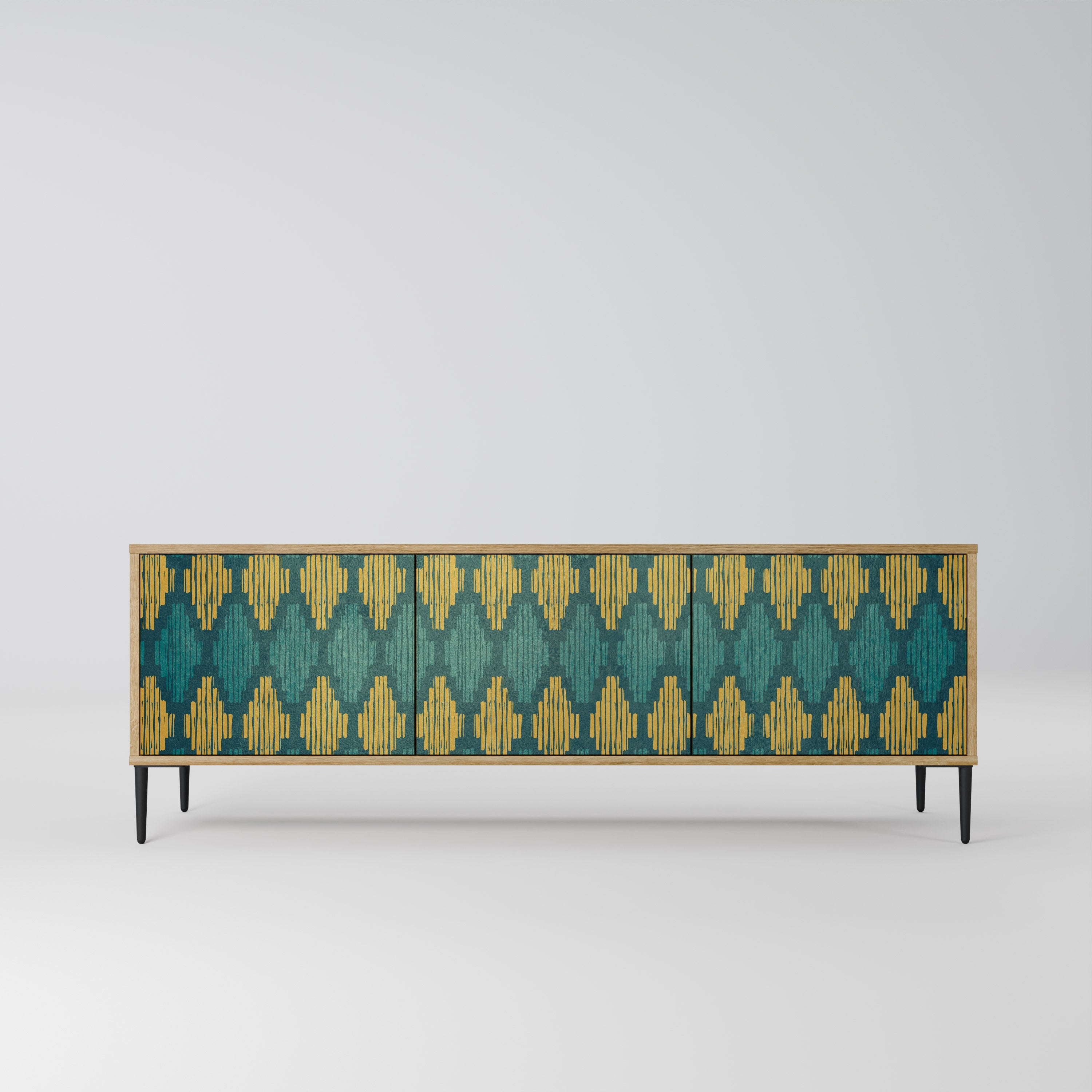 POLYGONS TV-Lowboard mit 3 Türen in Eiche-Optik