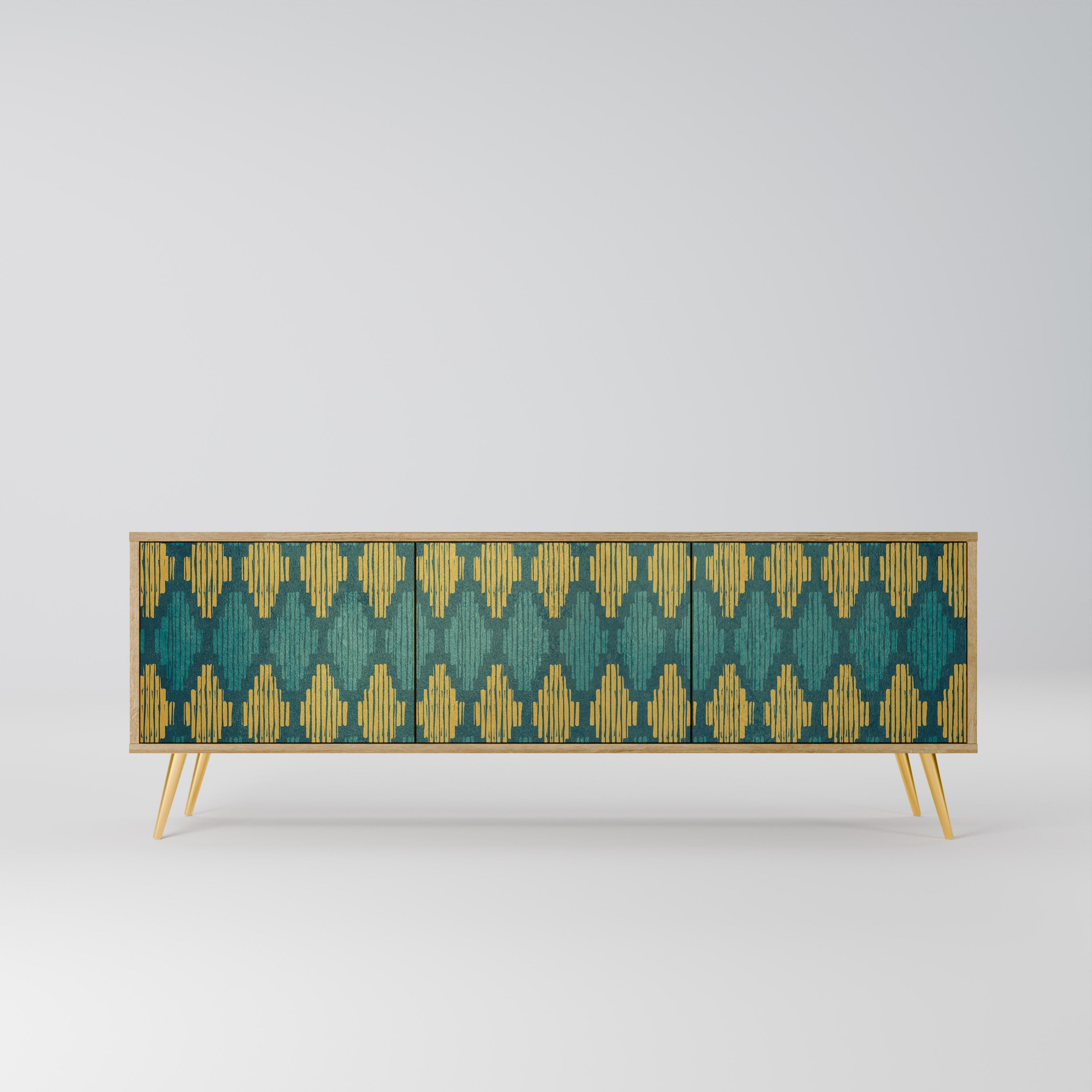 POLYGONS TV-Lowboard mit 3 Türen in Eiche-Optik