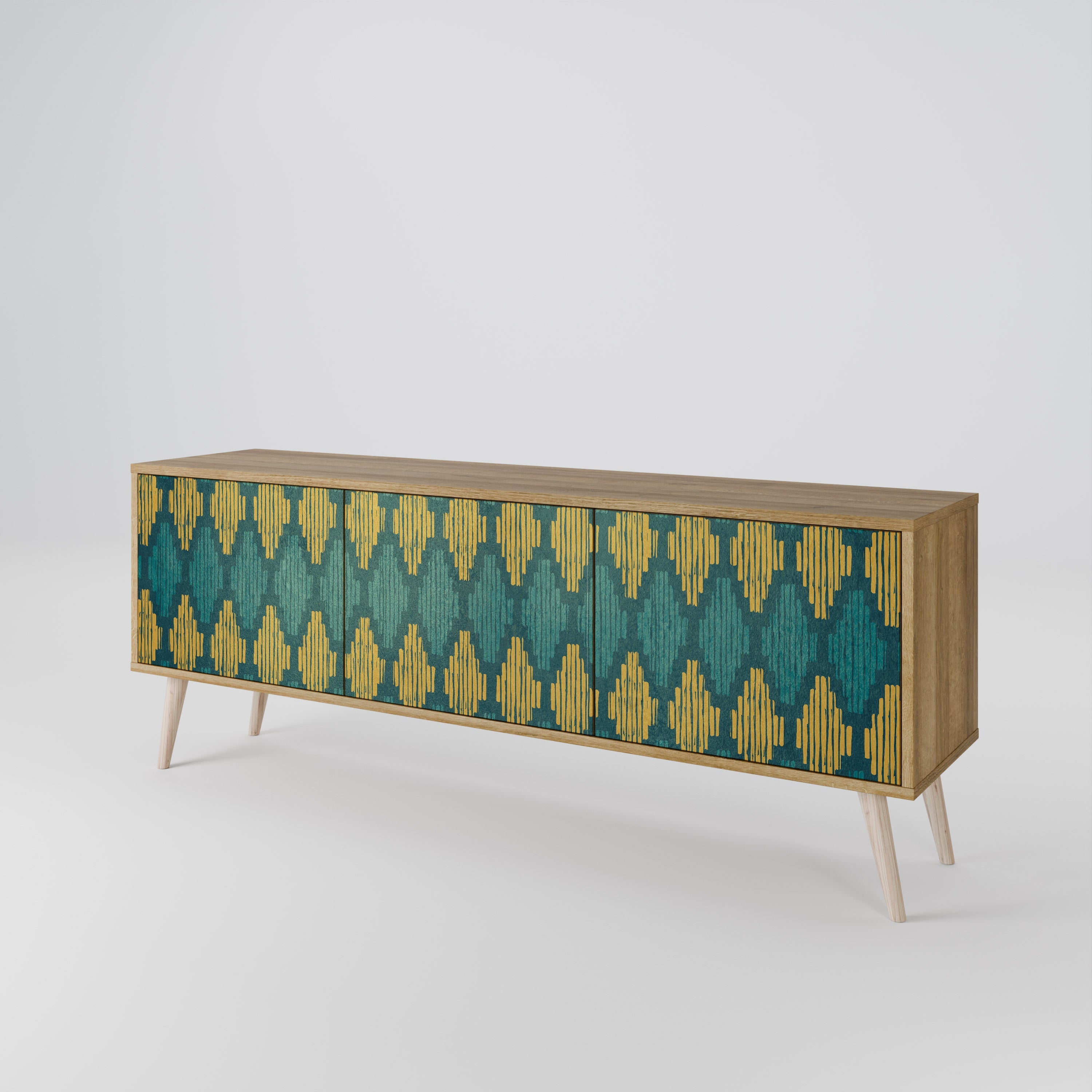 POLYGONS TV-Lowboard mit 3 Türen in Eiche-Optik