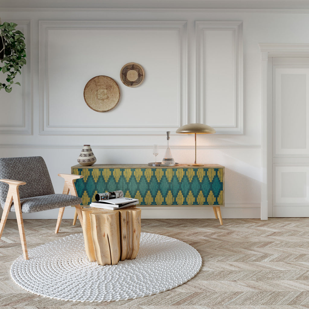 POLYGONS TV-Lowboard mit 3 Türen in Eiche-Optik