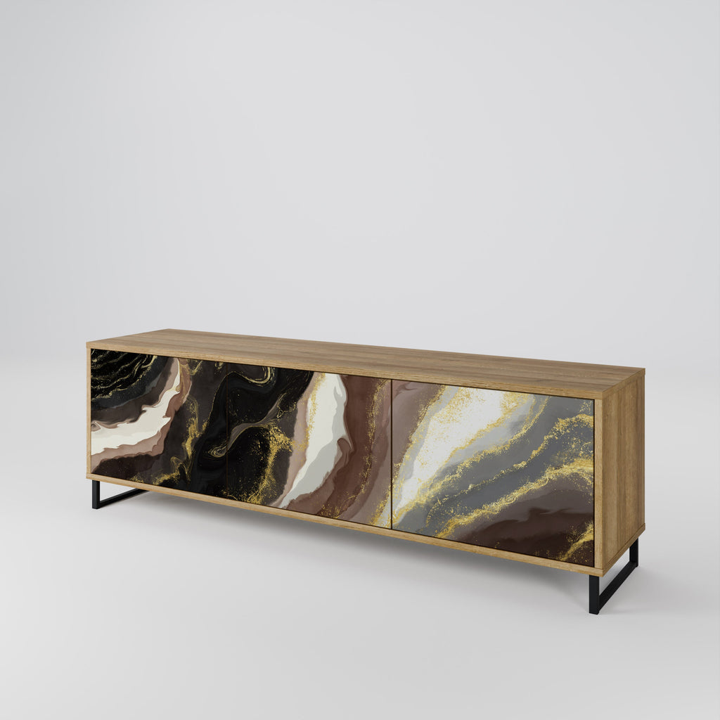 GOLD DUST TV-Lowboard mit 3 Türen in Eiche-Optik