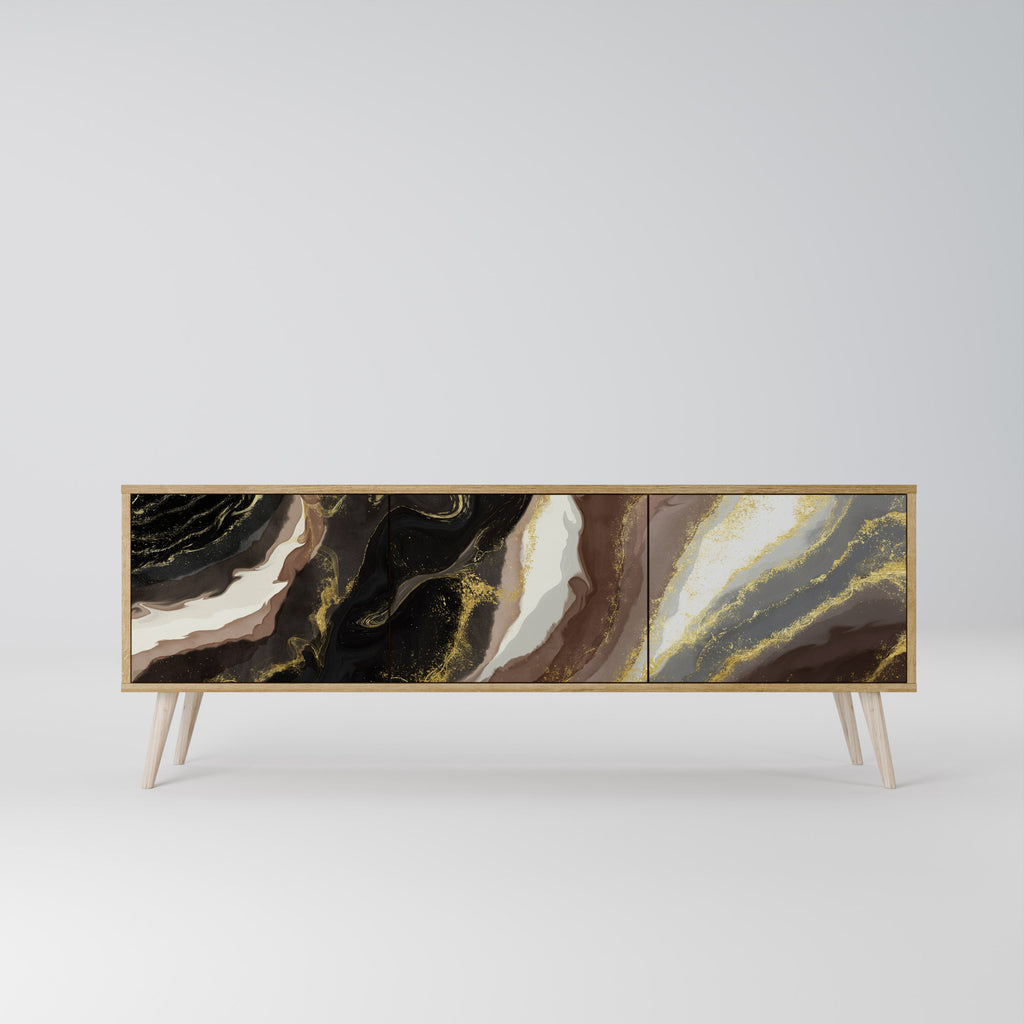 GOLD DUST TV-Lowboard mit 3 Türen in Eiche-Optik