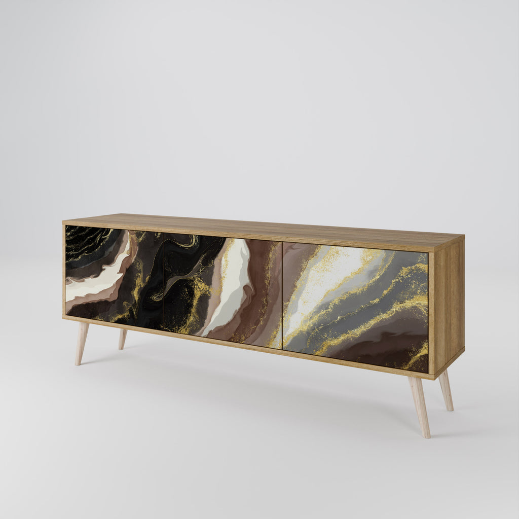 GOLD DUST TV-Lowboard mit 3 Türen in Eiche-Optik