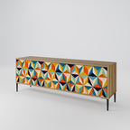 TESSELATE TREASURES TV-Lowboard mit 3 Türen in Eiche-Optik