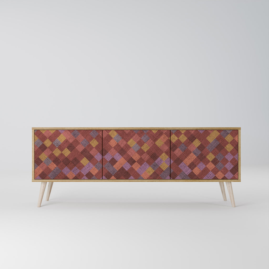 PAINTED SQUARES TV-Lowboard mit 3 Türen in Eiche-Optik