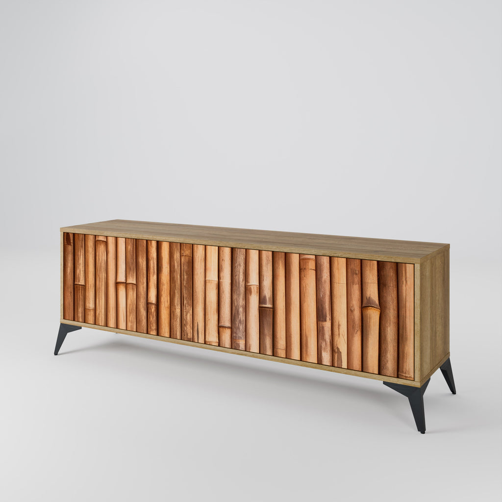 NATURAL WOOD TV-Lowboard mit 3 Türen in Eiche-Optik