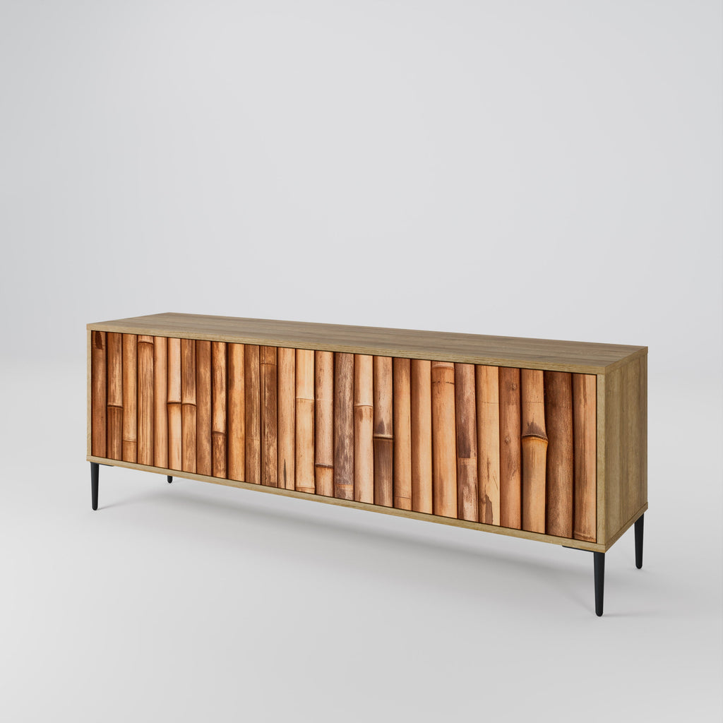 NATURAL WOOD TV-Lowboard mit 3 Türen in Eiche-Optik