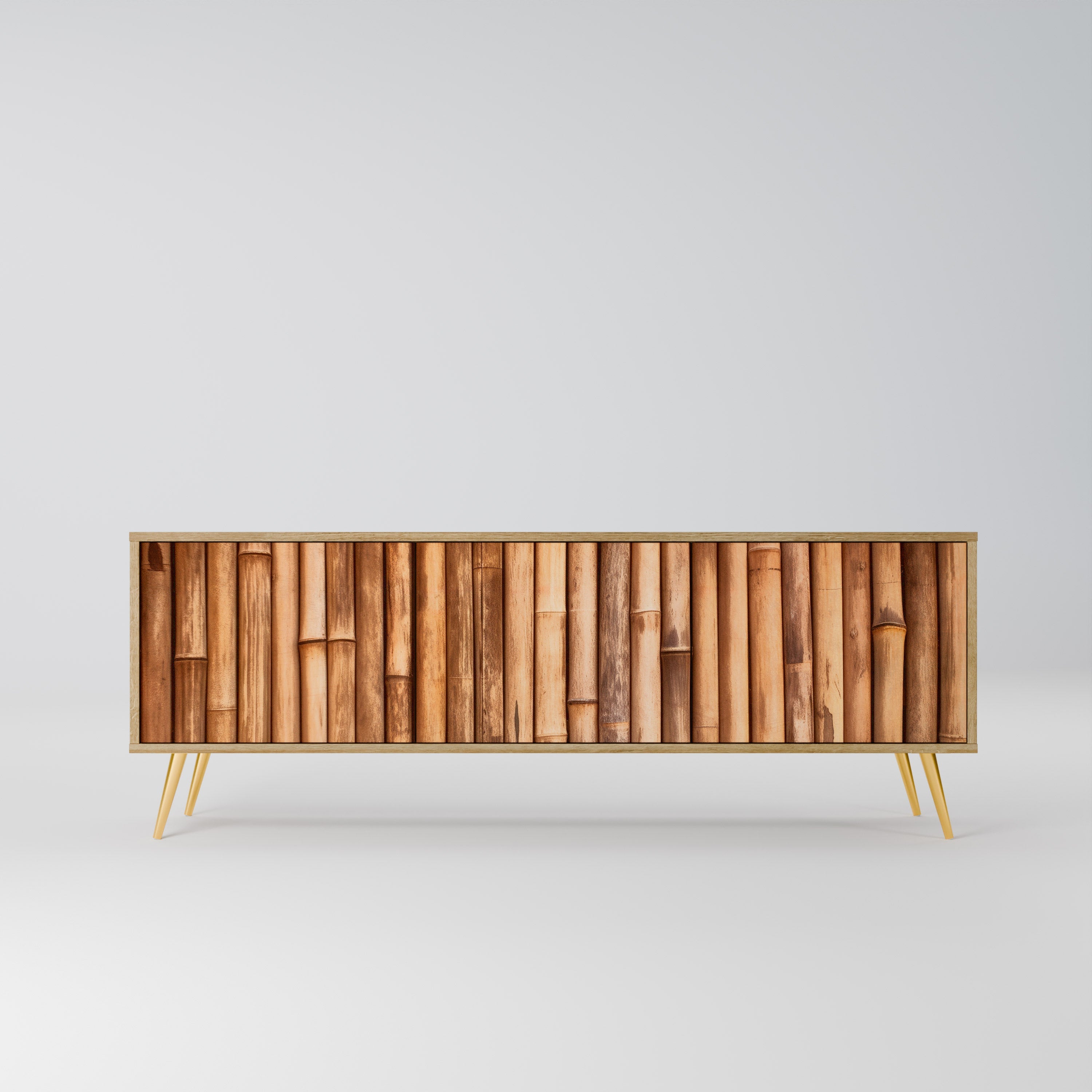 NATURAL WOOD TV-Lowboard mit 3 Türen in Eiche-Optik