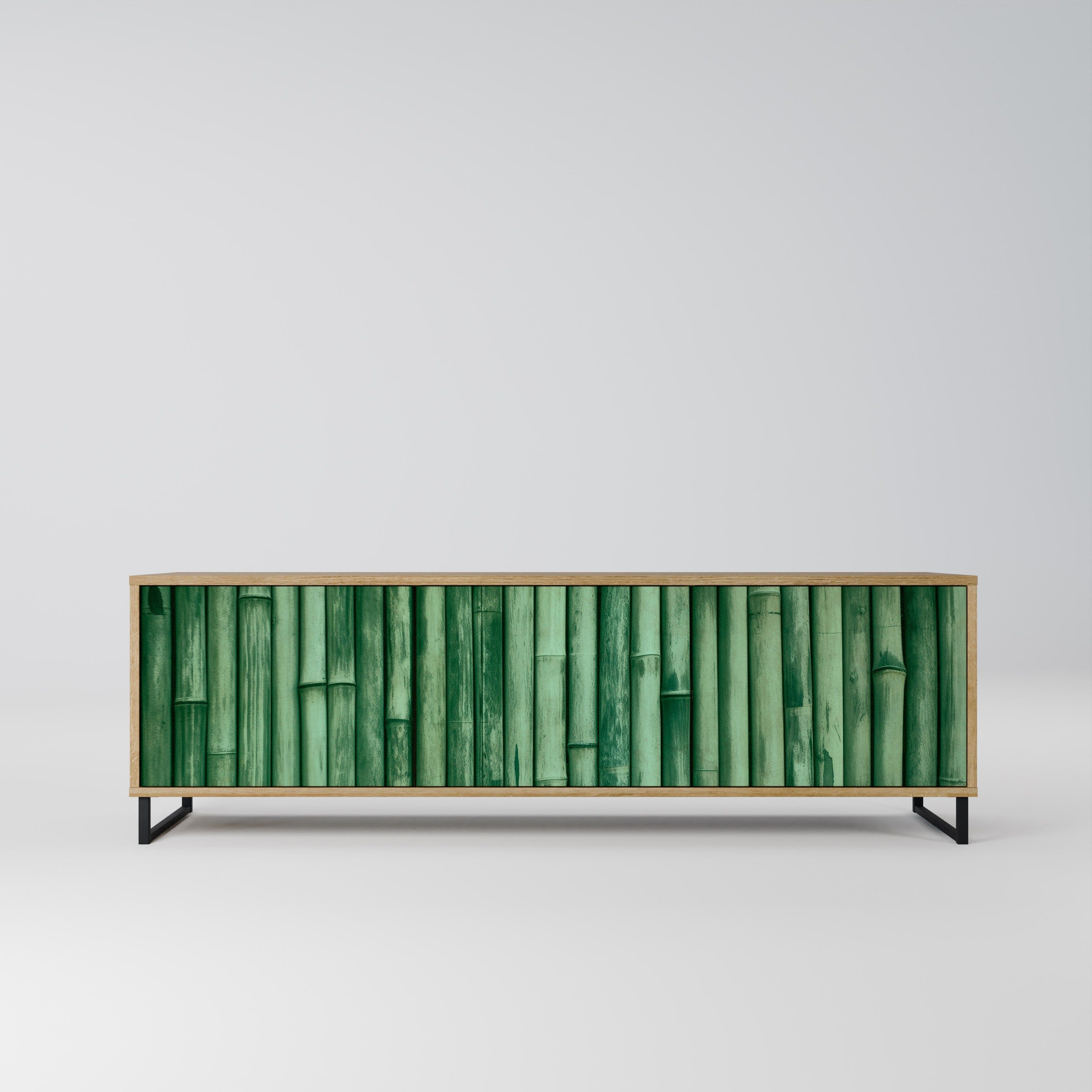 NATURAL GREEN TV-Lowboard mit 3 Türen in Eiche-Optik