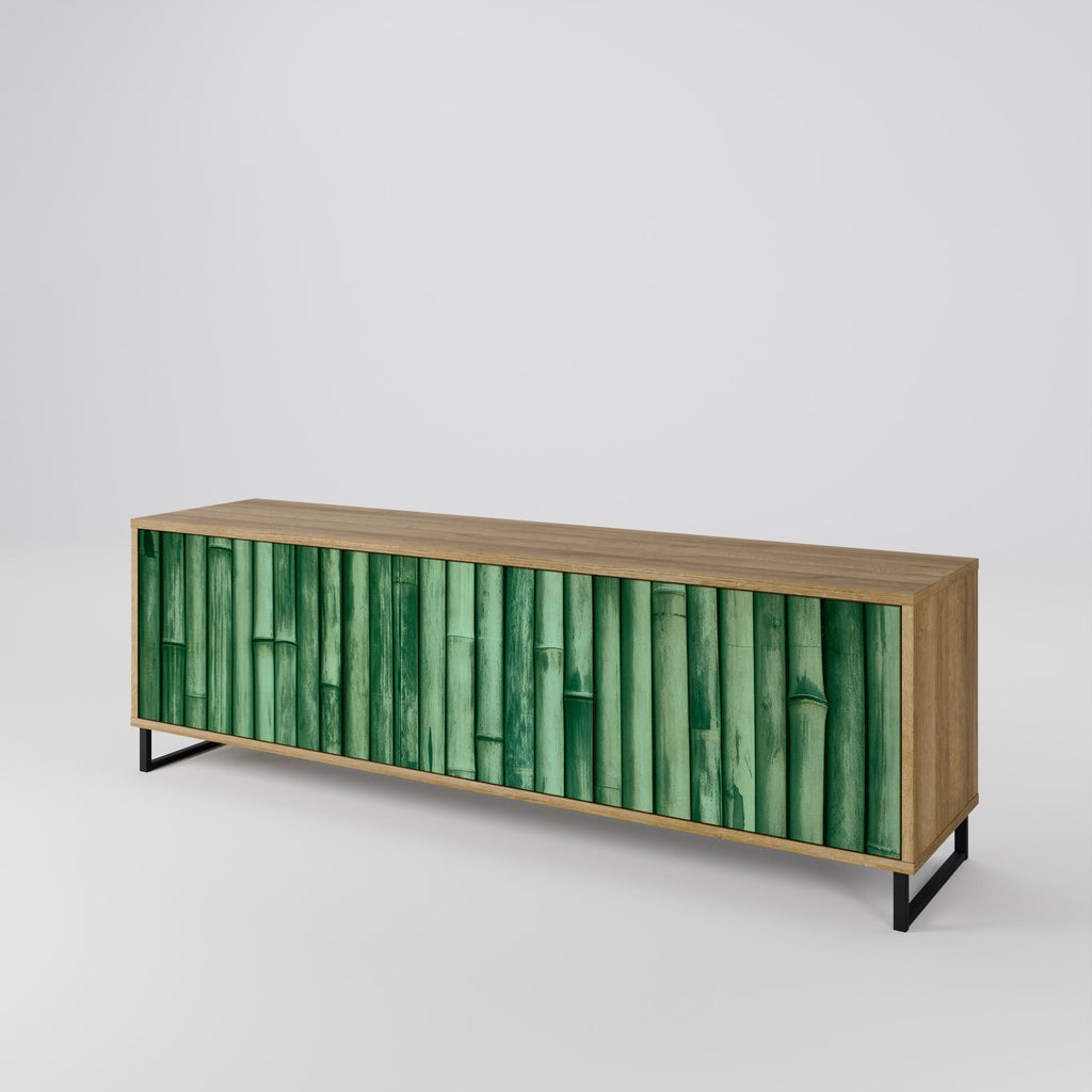 NATURAL GREEN TV-Lowboard mit 3 Türen in Eiche-Optik