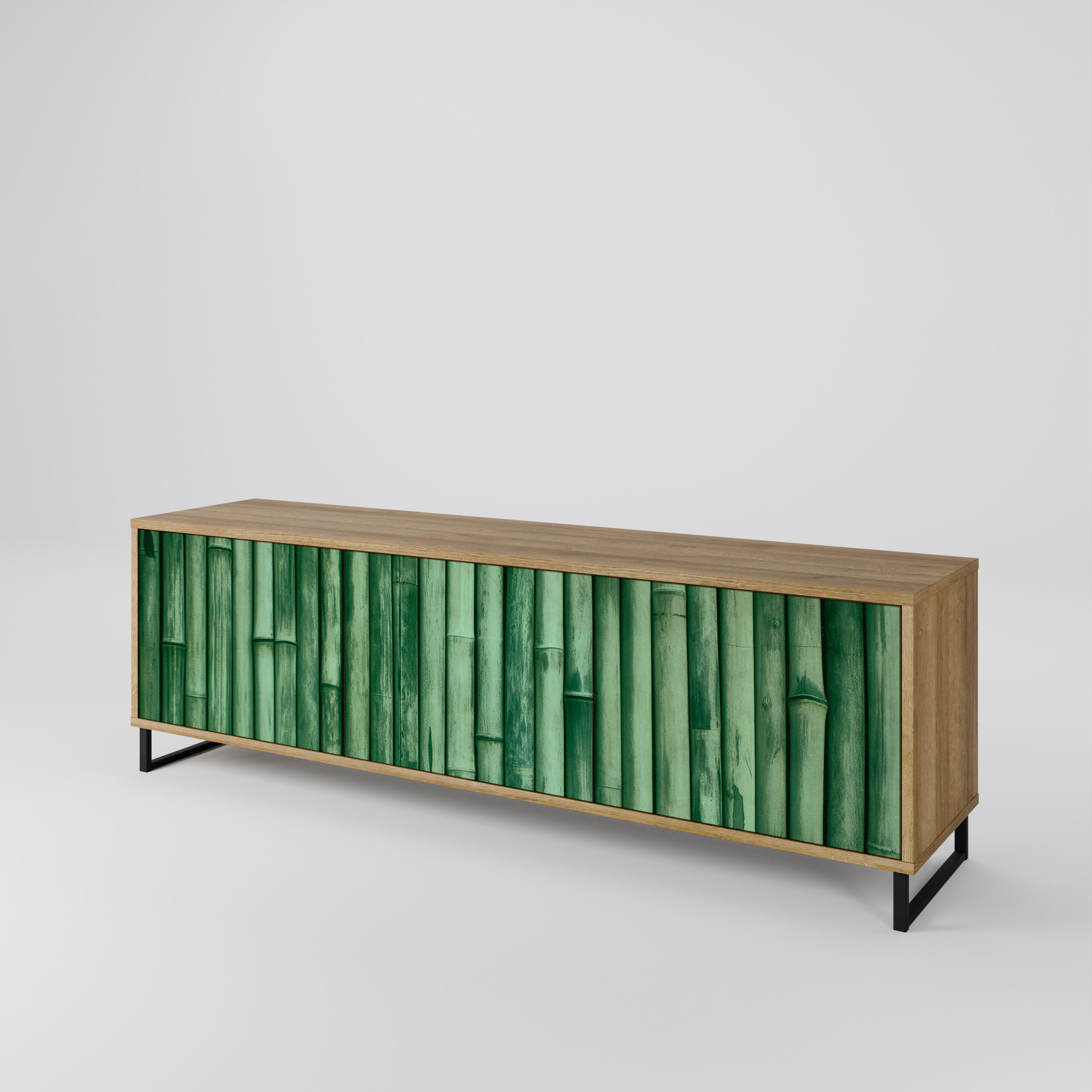 NATURAL GREEN 3-Door TV Cabinet