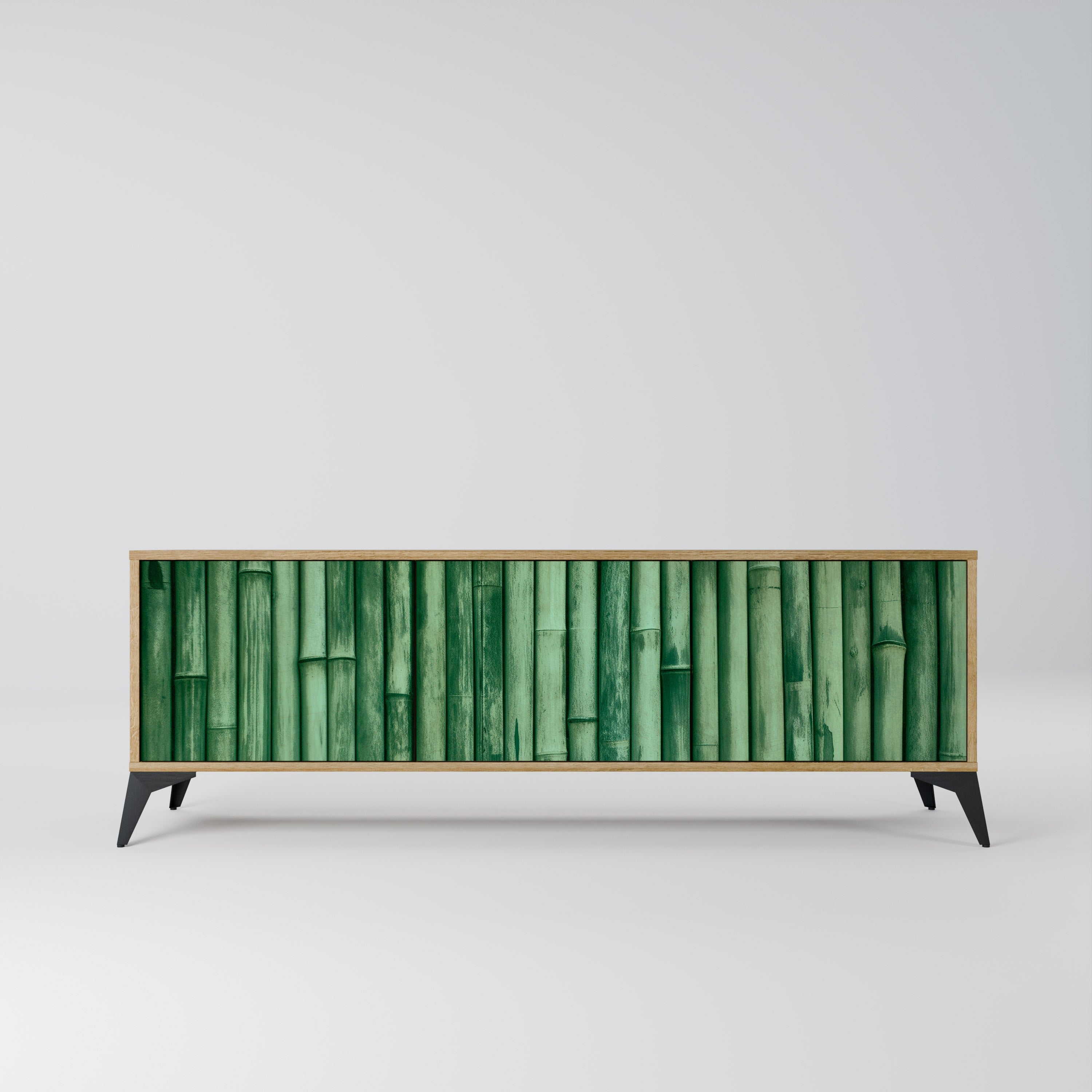 NATURAL GREEN TV-Lowboard mit 3 Türen in Eiche-Optik