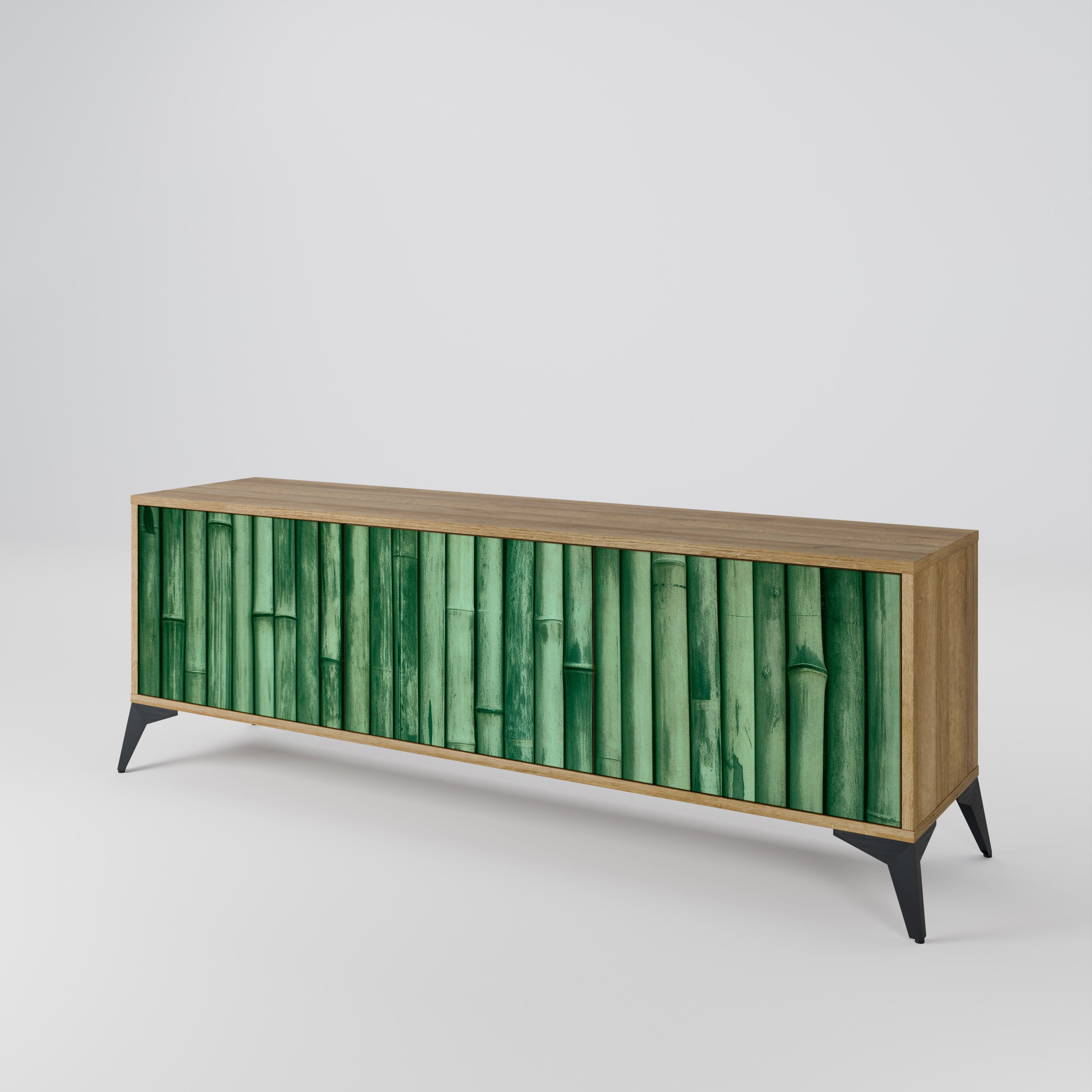 NATURAL GREEN 3-Door TV Cabinet