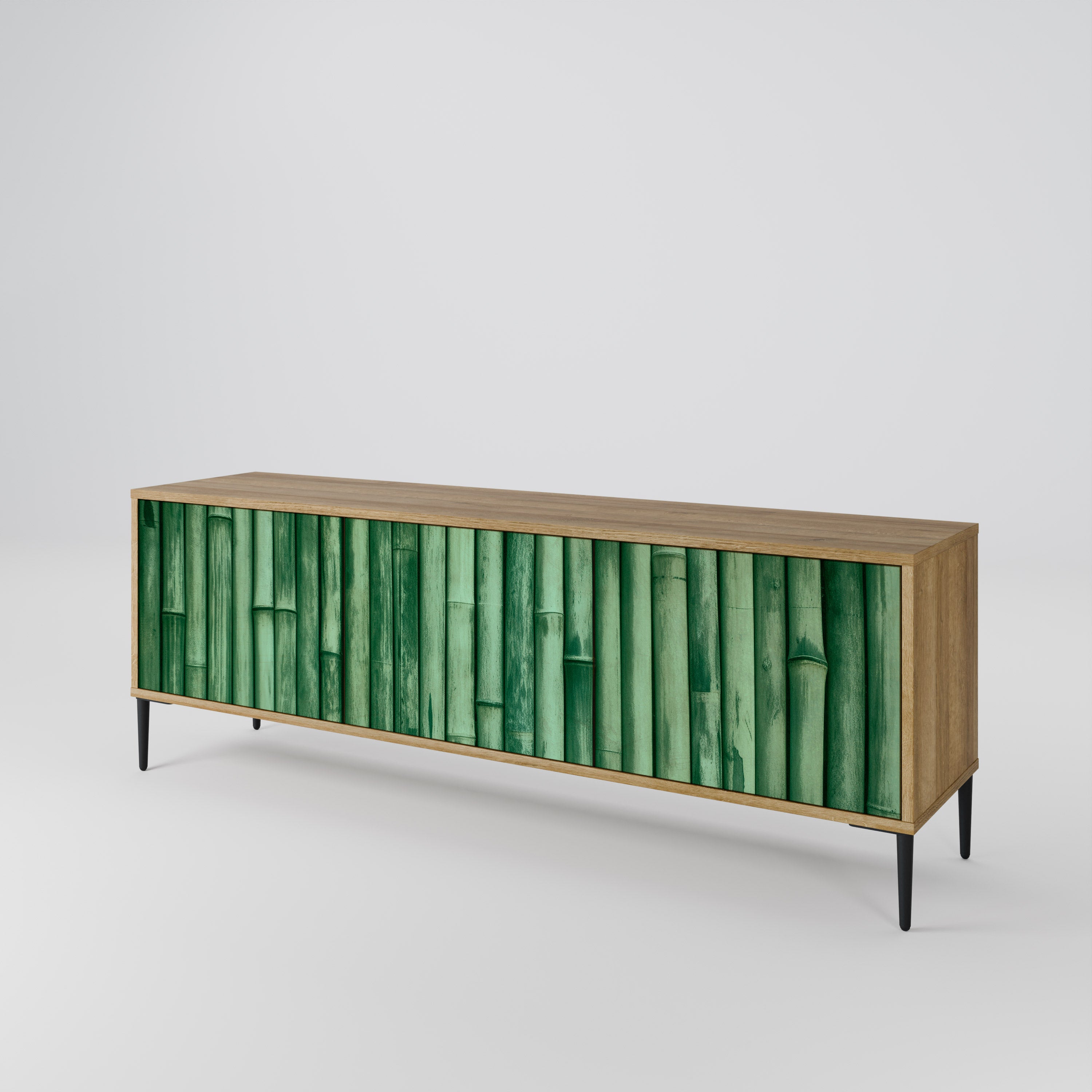 NATURAL GREEN 3-Door TV Cabinet