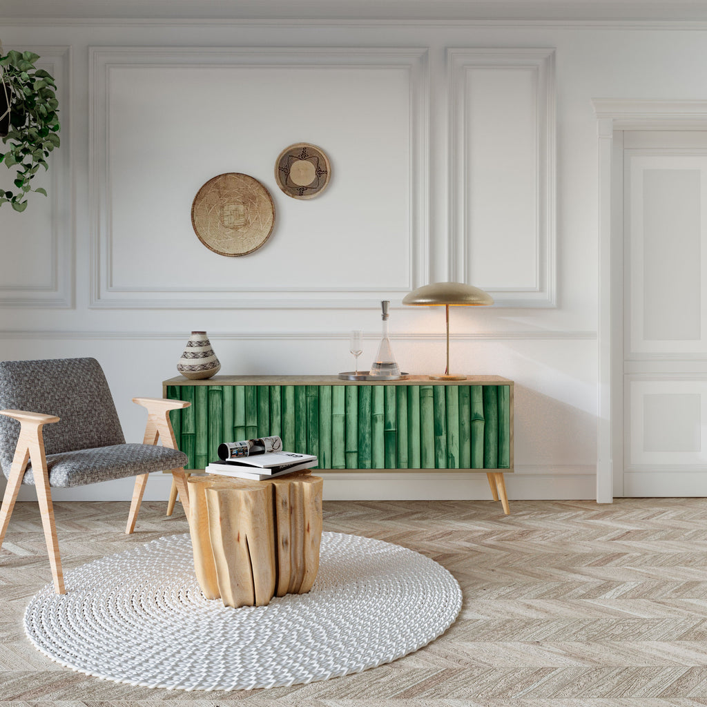 NATURAL GREEN TV-Lowboard mit 3 Türen in Eiche-Optik