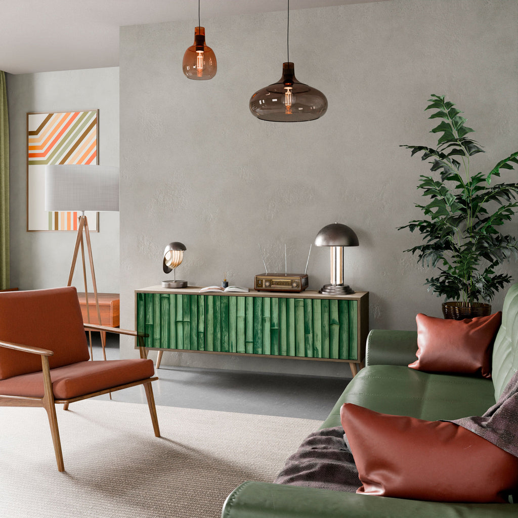 NATURAL GREEN TV-Lowboard mit 3 Türen in Eiche-Optik