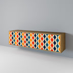 COLORFUL NOSTALGIA TV-Lowboard mit 3 Türen in Eiche-Optik