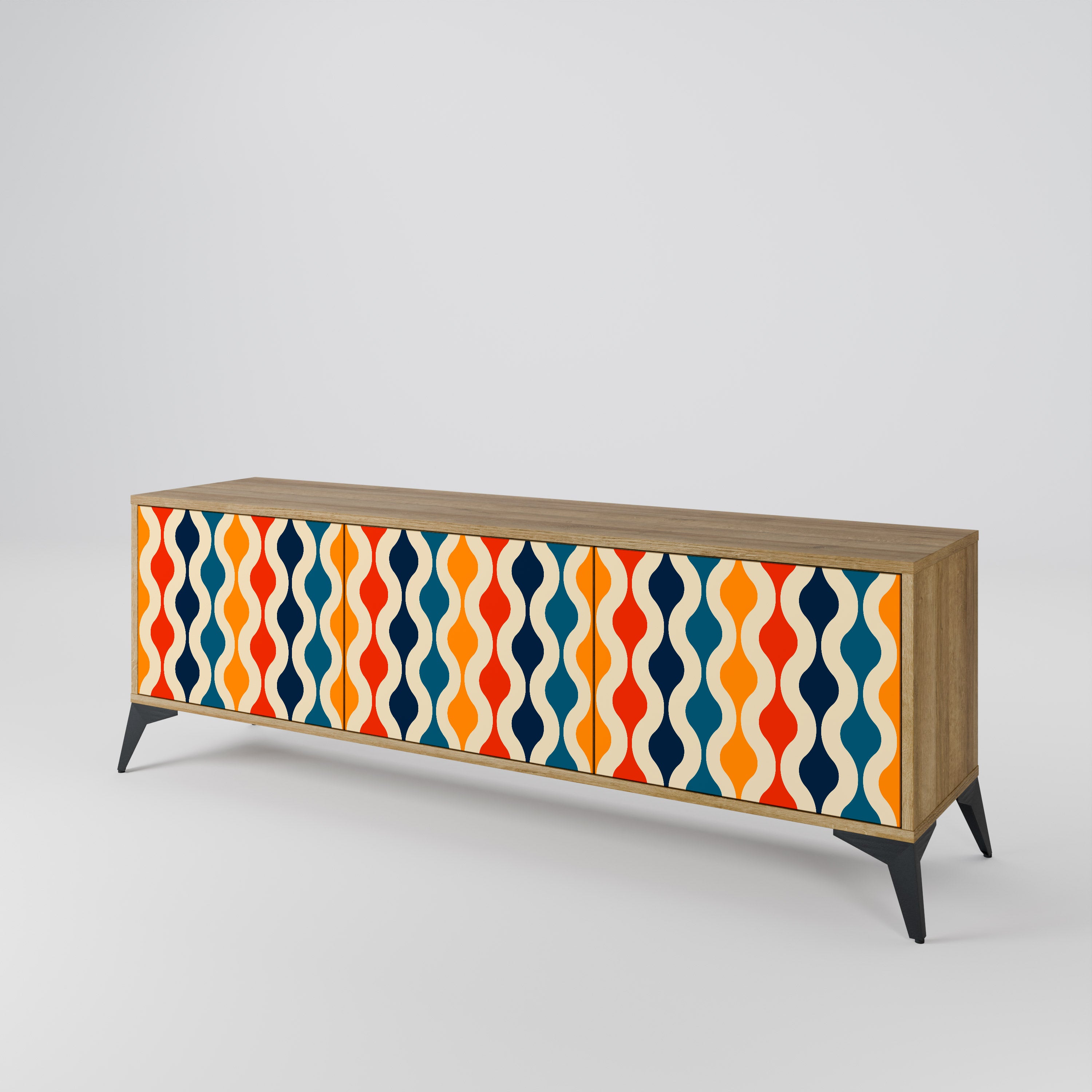 COLORFUL NOSTALGIA 3-Door TV Cabinet