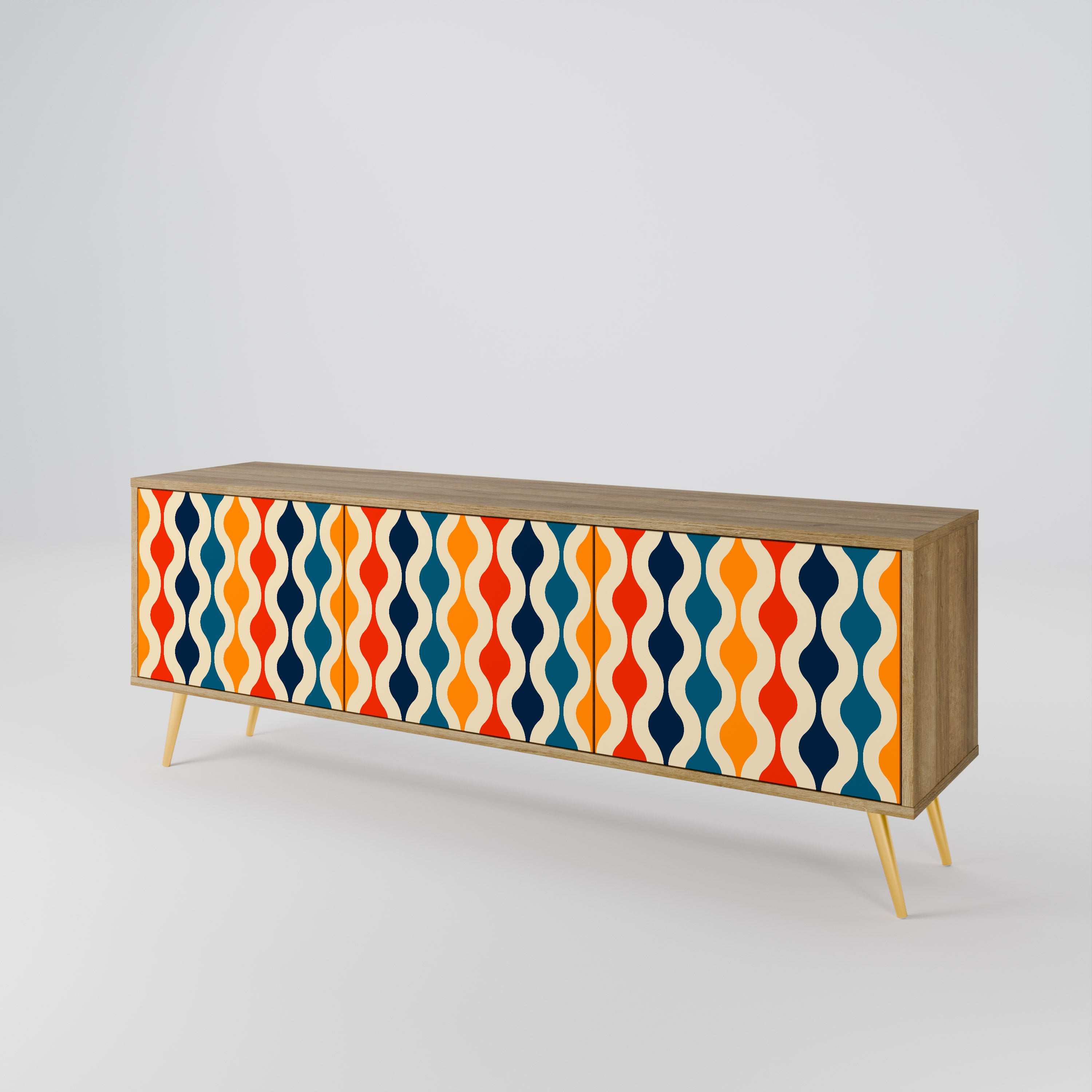 COLORFUL NOSTALGIA 3-Door TV Cabinet