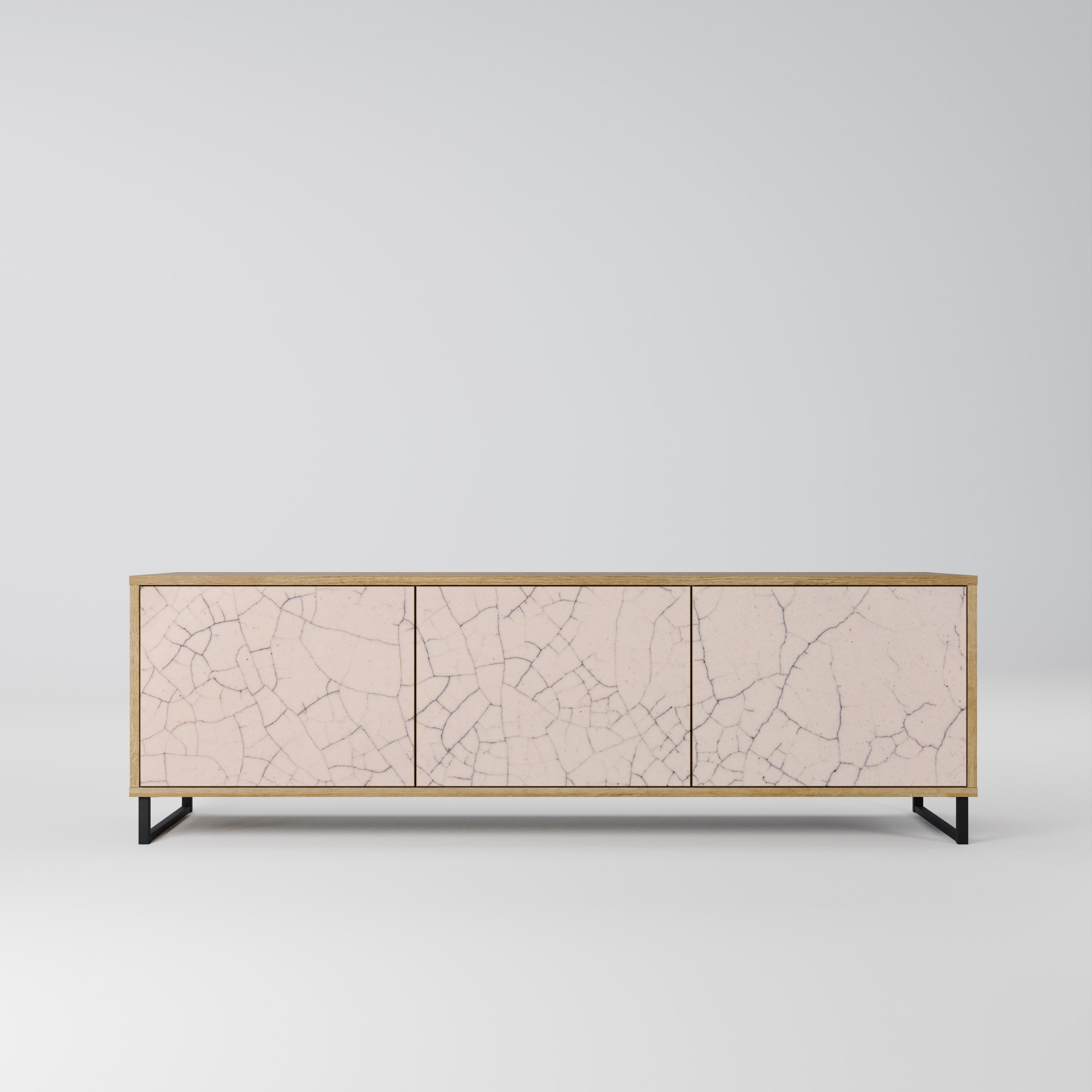 CERAMIC TEXTURE TV-Lowboard mit 3 Türen in Eiche-Optik