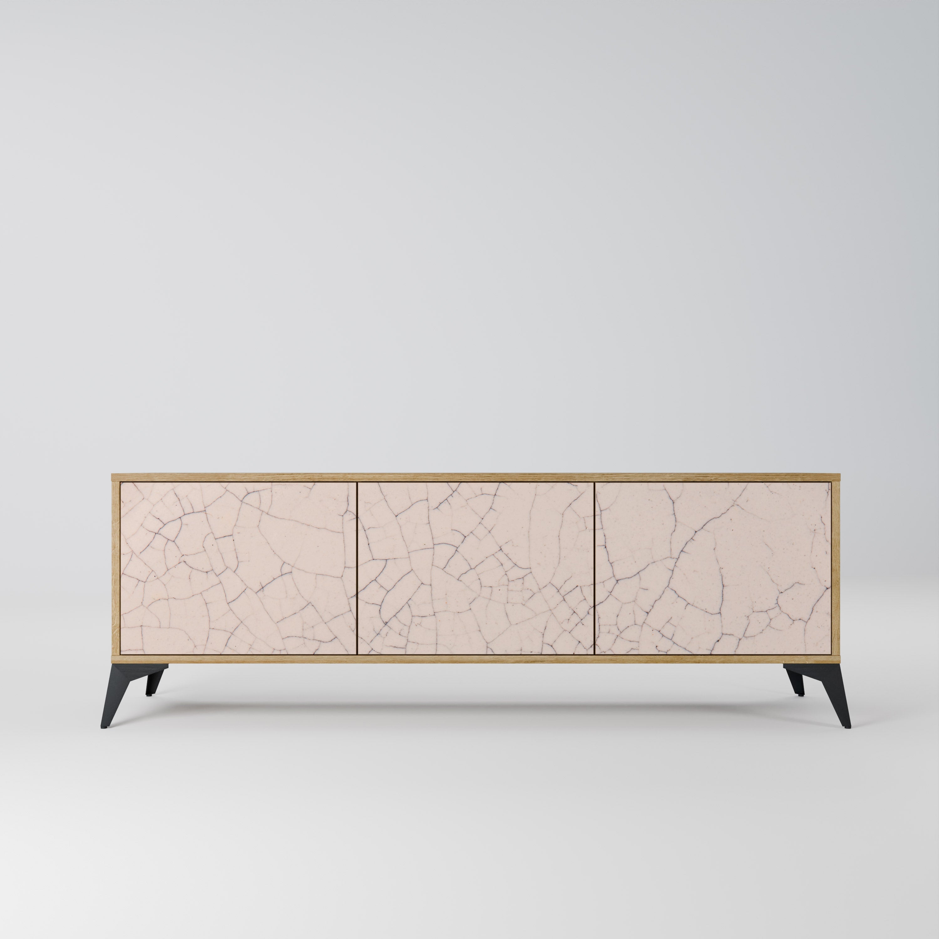 CERAMIC TEXTURE TV-Lowboard mit 3 Türen in Eiche-Optik