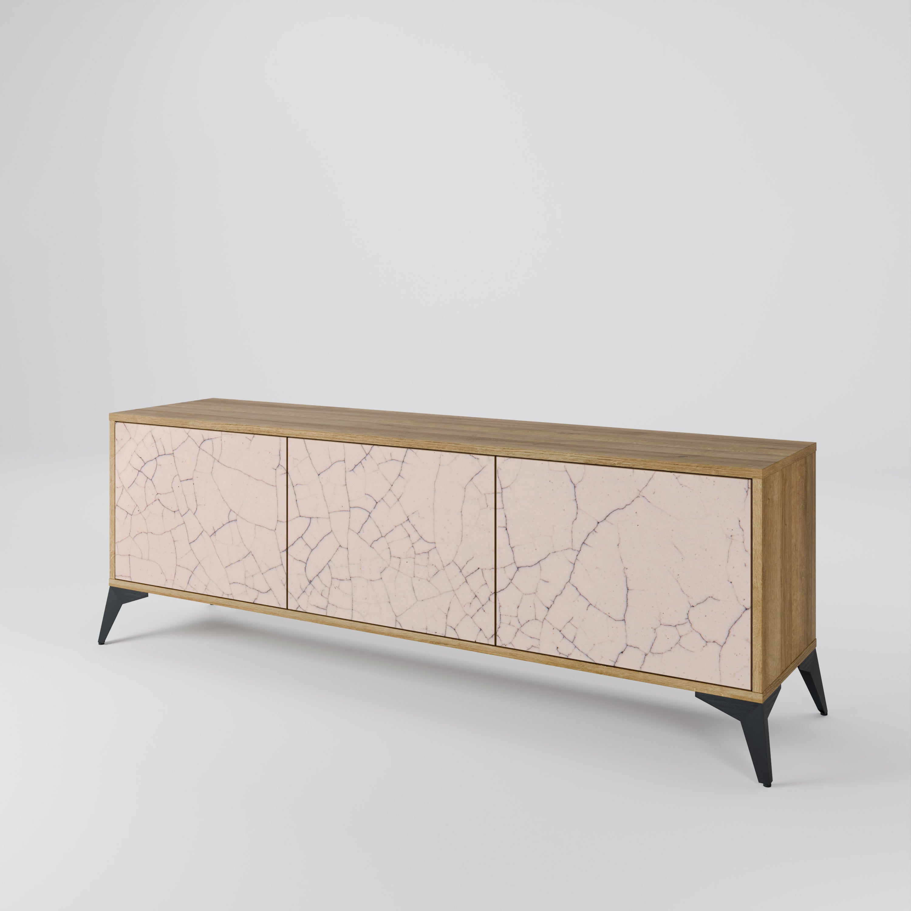 CERAMIC TEXTURE TV-Lowboard mit 3 Türen in Eiche-Optik