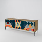 CRACKED ILLUSION TV-Lowboard mit 3 Türen in Eiche-Optik