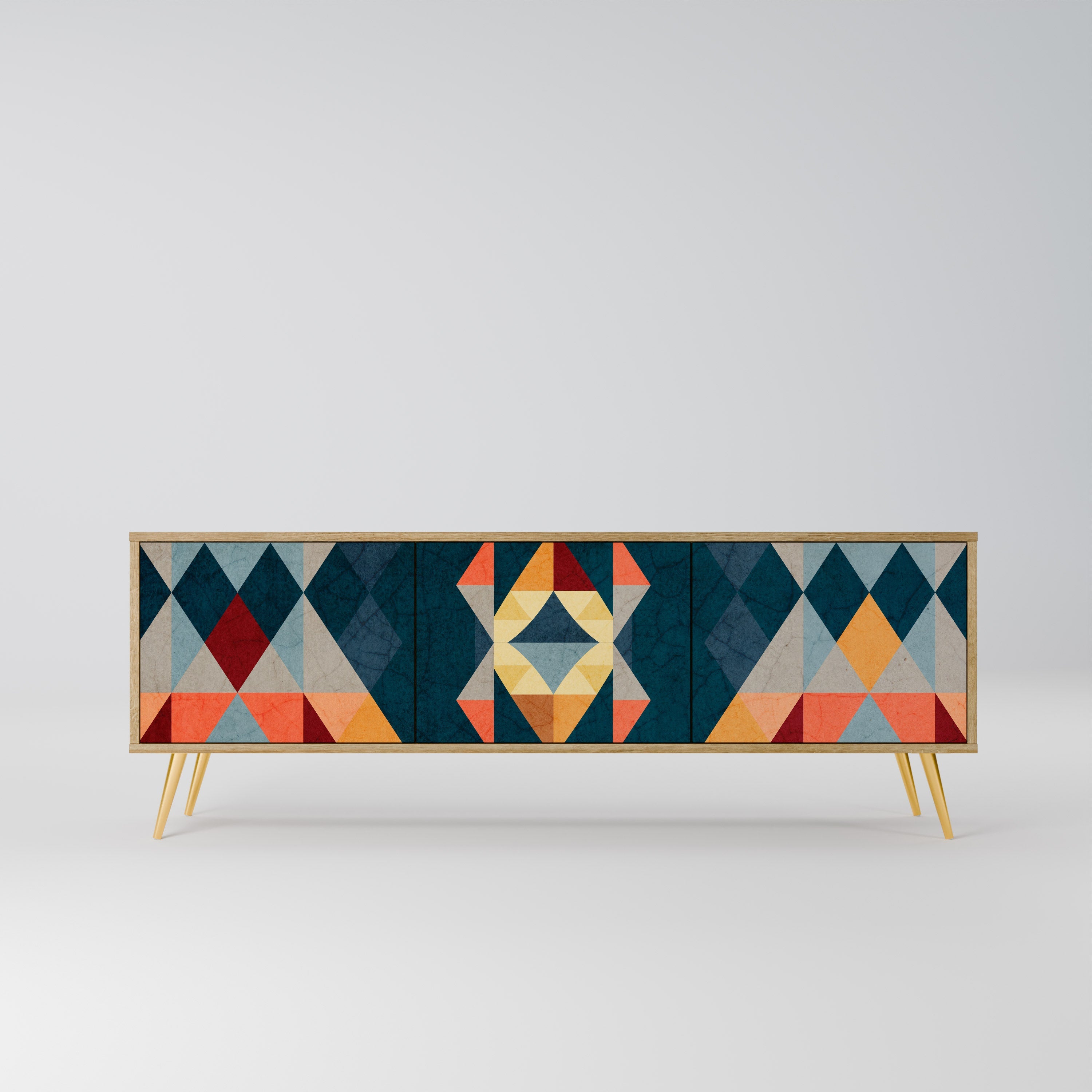 CRACKED ILLUSION TV-Lowboard mit 3 Türen in Eiche-Optik