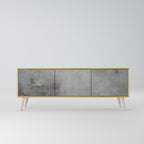 CONCRETE WALL TV-Lowboard mit 3 Türen in Eiche-Optik