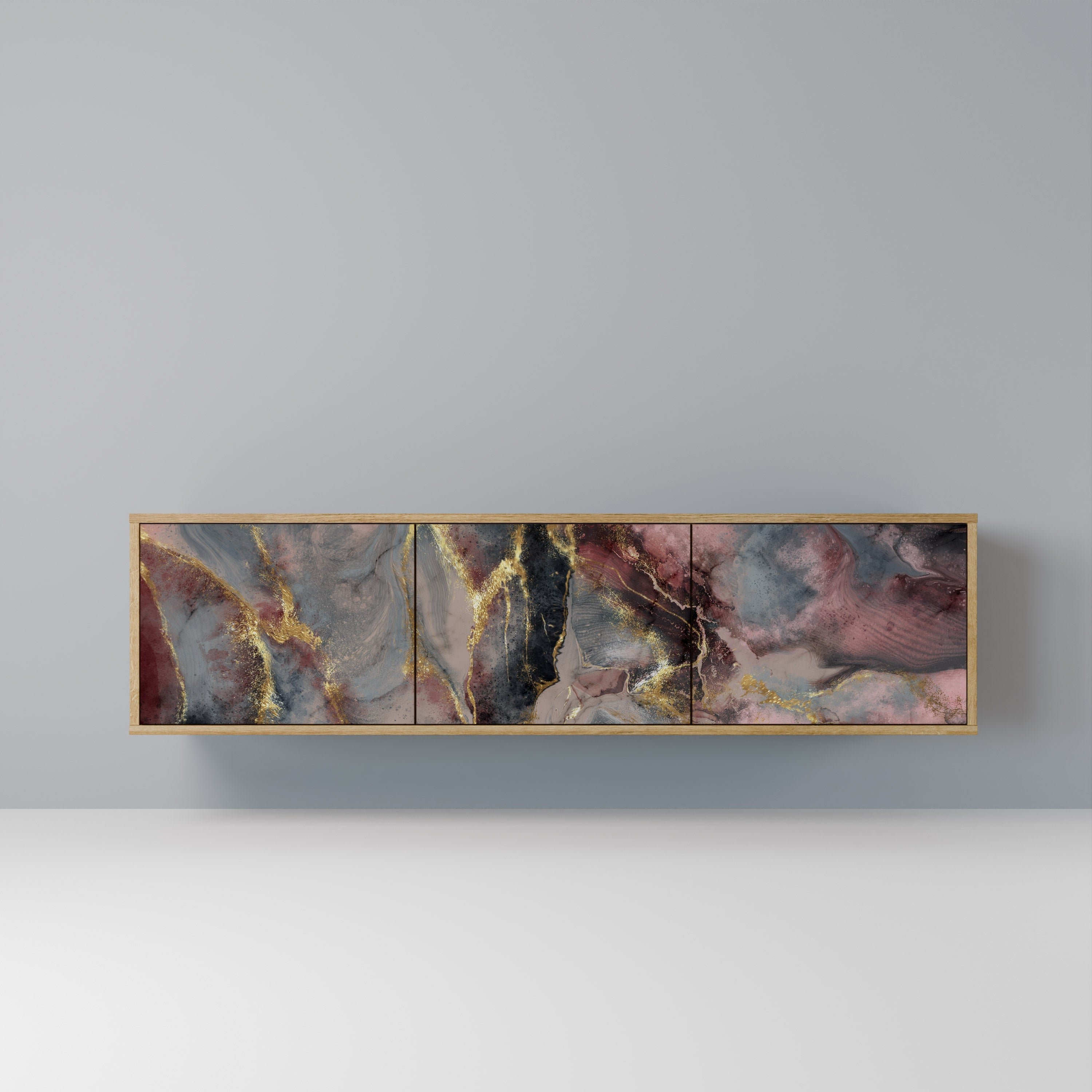 GOLDEN TIDES TV-Lowboard mit 3 Türen in Eiche-Optik