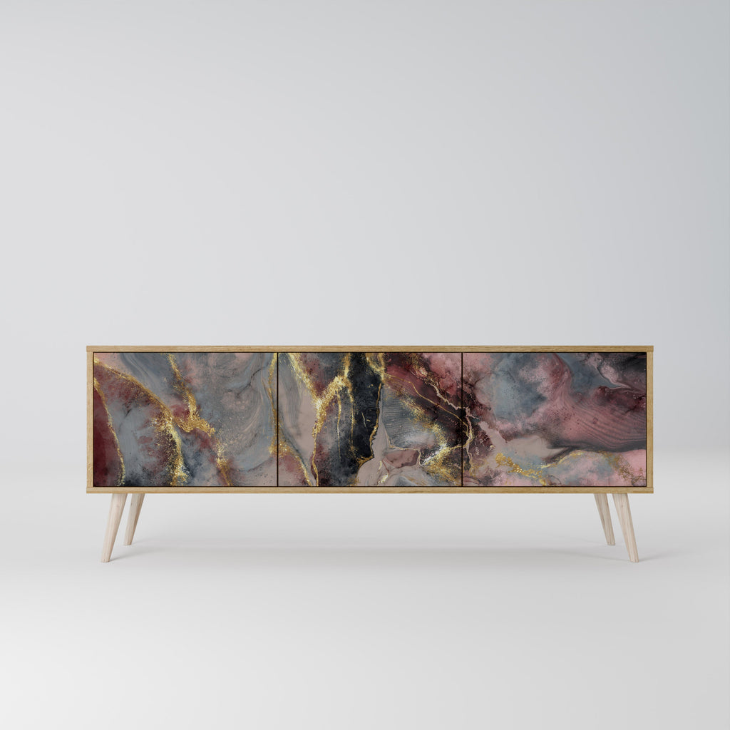 GOLDEN TIDES TV-Lowboard mit 3 Türen in Eiche-Optik