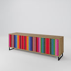 ETHNIC MEXICAN TV-Lowboard mit 3 Türen in Eiche-Optik