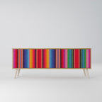 ETHNIC MEXICAN TV-Lowboard mit 3 Türen in Eiche-Optik