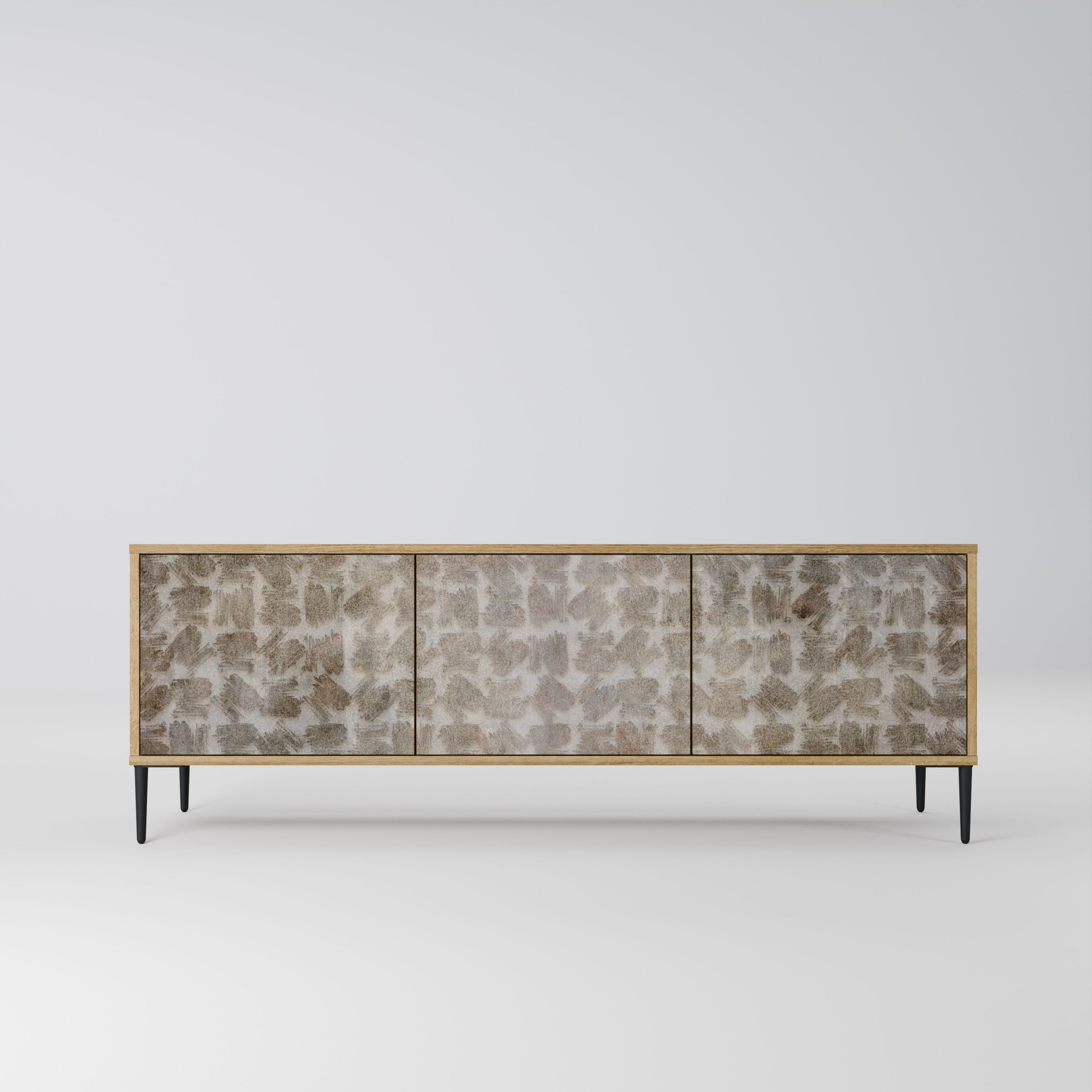 SLIGHTLY BLURRED TV-Lowboard mit 3 Türen in Eiche-Optik