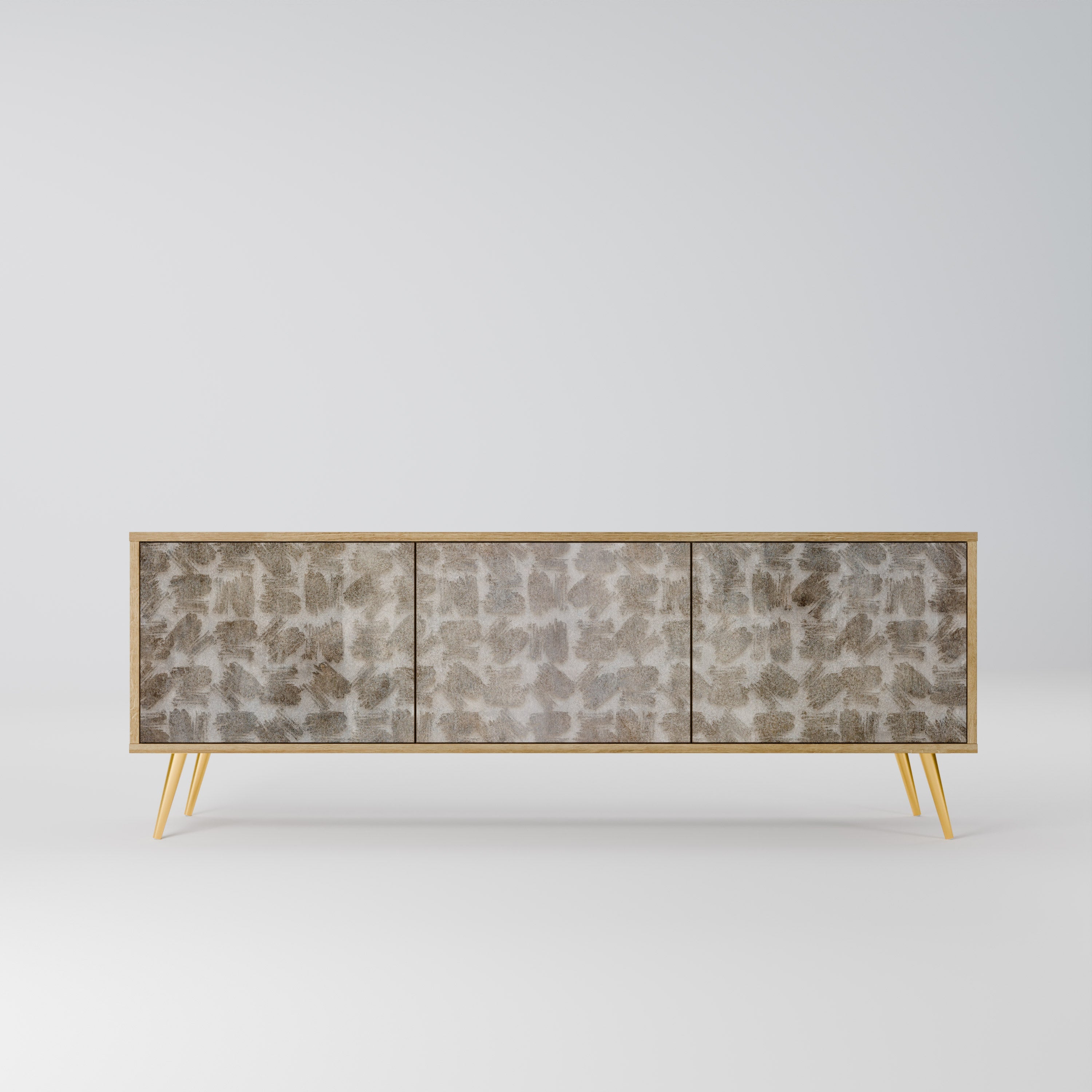 SLIGHTLY BLURRED TV-Lowboard mit 3 Türen in Eiche-Optik