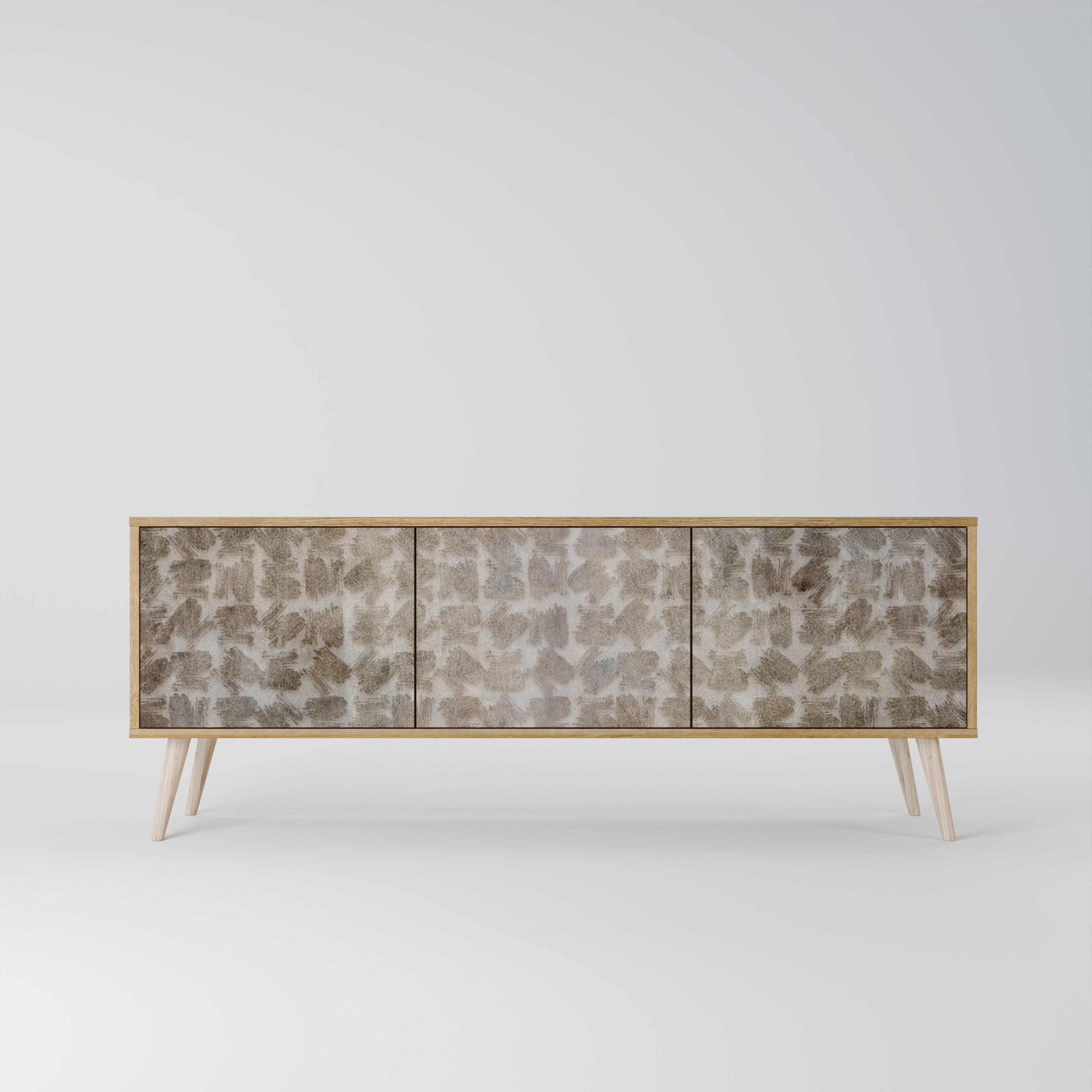 SLIGHTLY BLURRED TV-Lowboard mit 3 Türen in Eiche-Optik