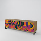 ELECTRIC PATTERNS TV-Lowboard mit 3 Türen in Eiche-Optik