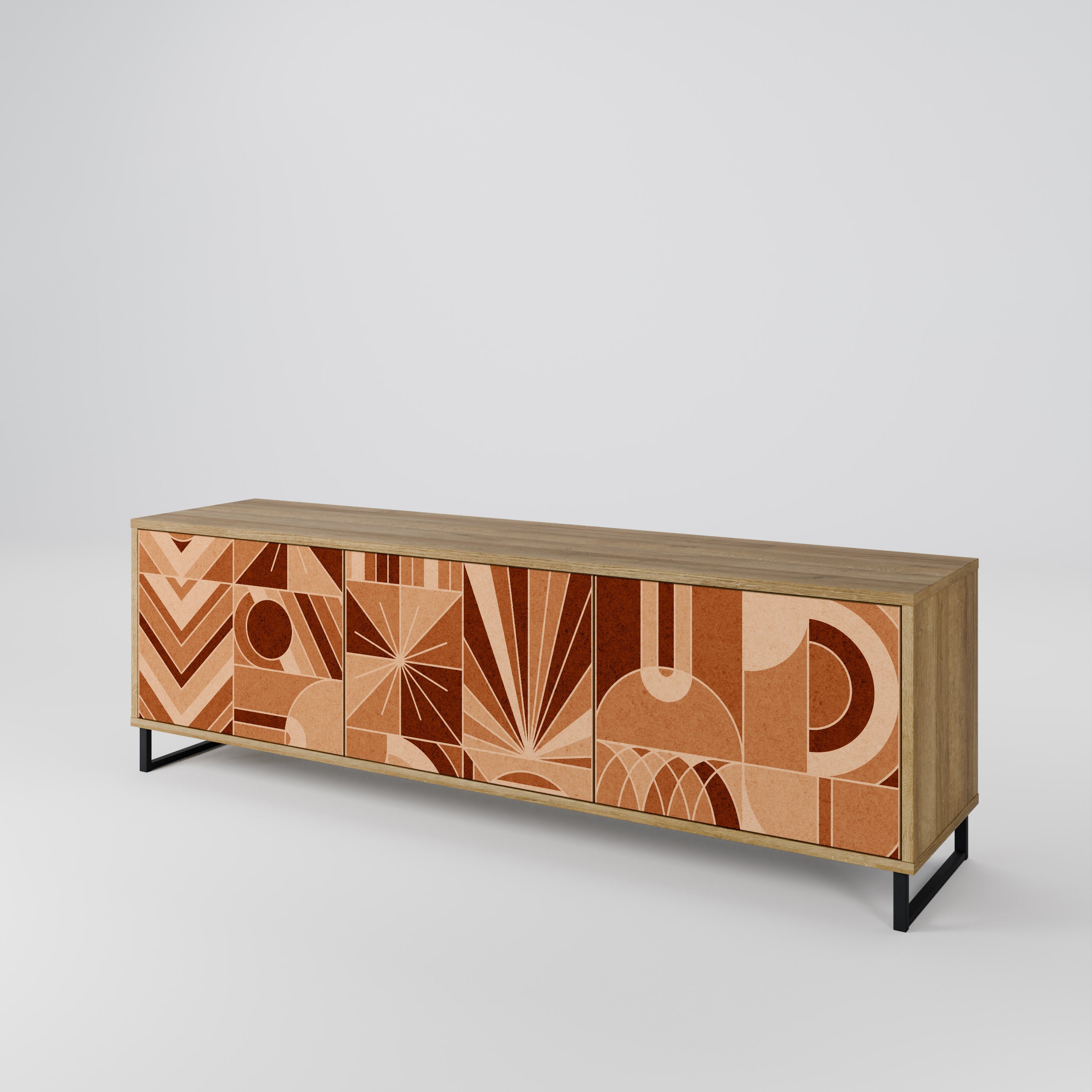 PRISM MOSAIC TV-Lowboard mit 3 Türen in Eiche-Optik