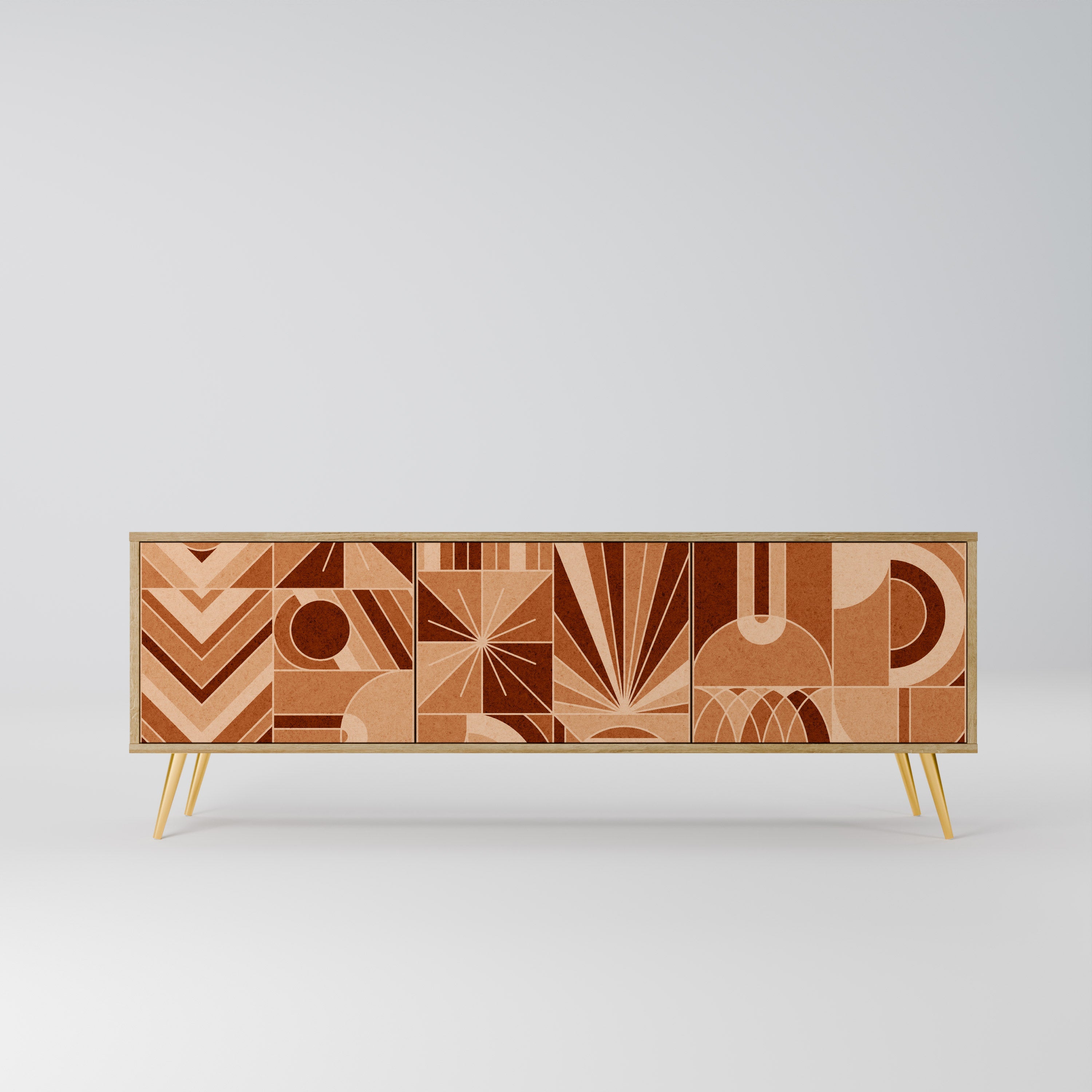 PRISM MOSAIC TV-Lowboard mit 3 Türen in Eiche-Optik