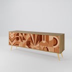 PRISM MOSAIC TV-Lowboard mit 3 Türen in Eiche-Optik