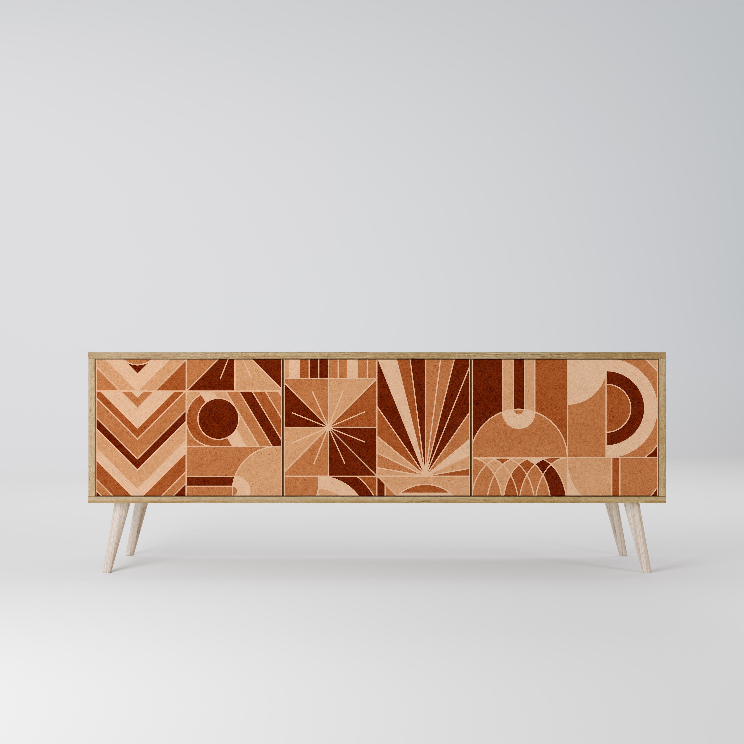 PRISM MOSAIC TV-Lowboard mit 3 Türen in Eiche-Optik