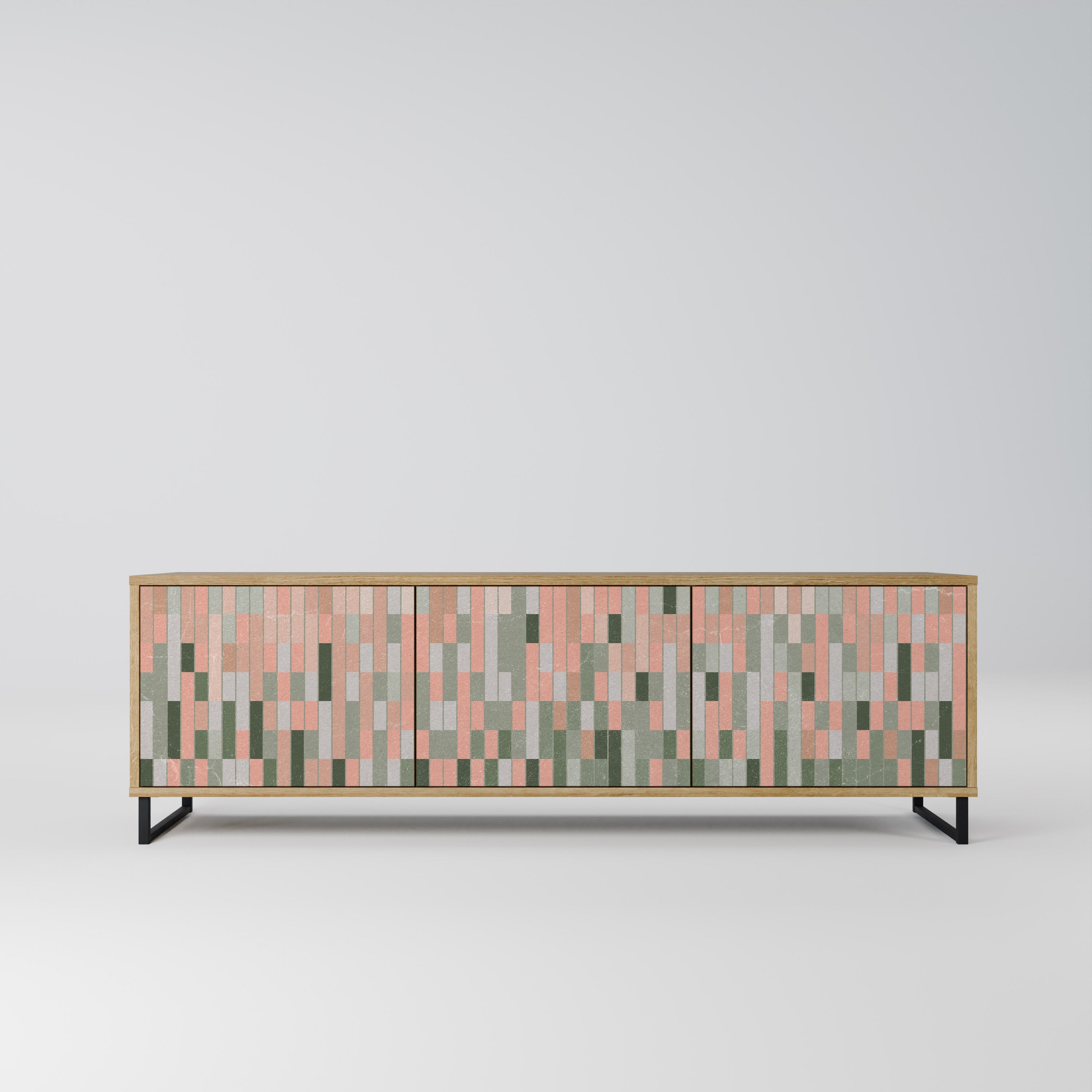 BUILDING THE FUTURE TV-Lowboard mit 3 Türen in Eiche-Optik