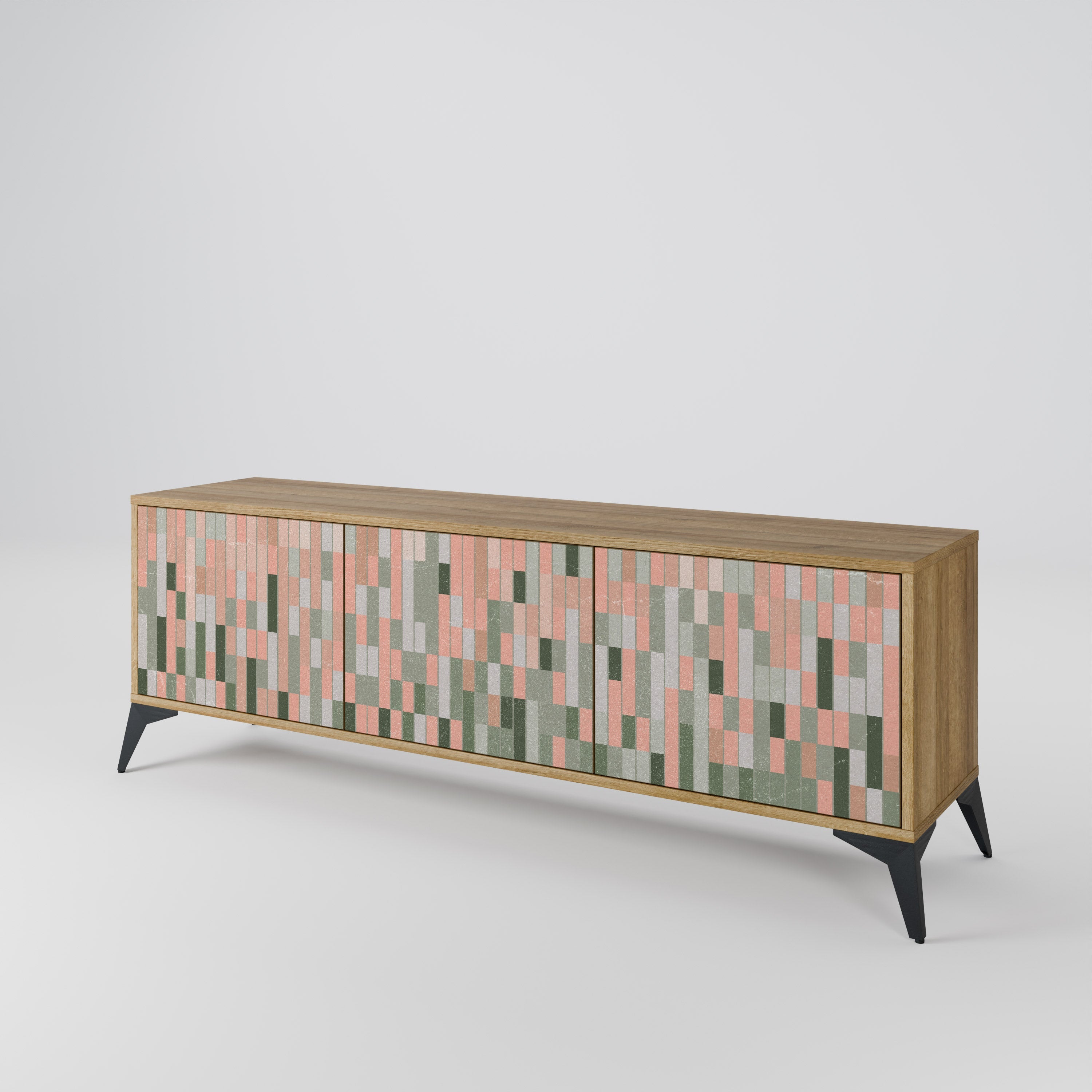 BUILDING THE FUTURE TV-Lowboard mit 3 Türen in Eiche-Optik