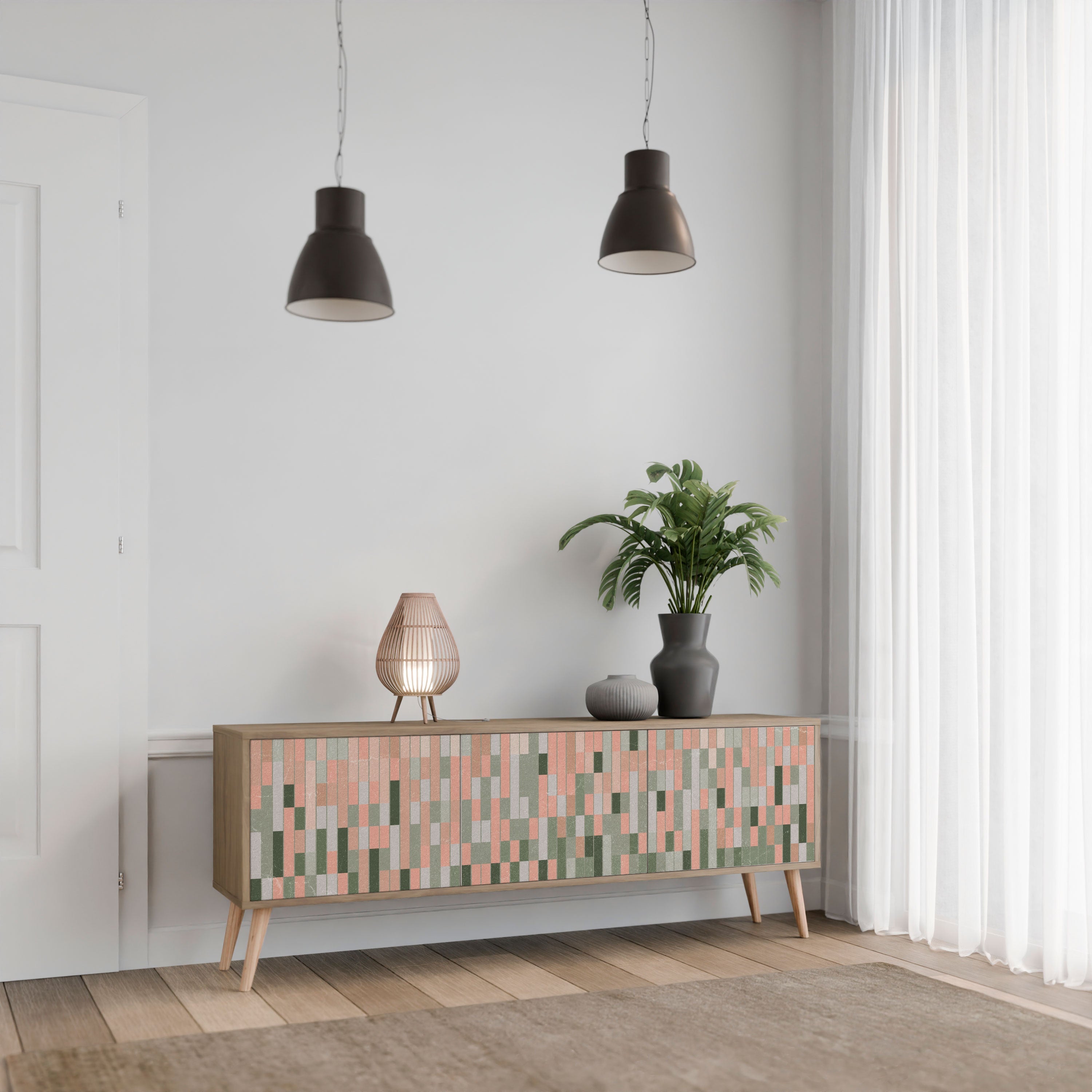 BUILDING THE FUTURE TV-Lowboard mit 3 Türen in Eiche-Optik