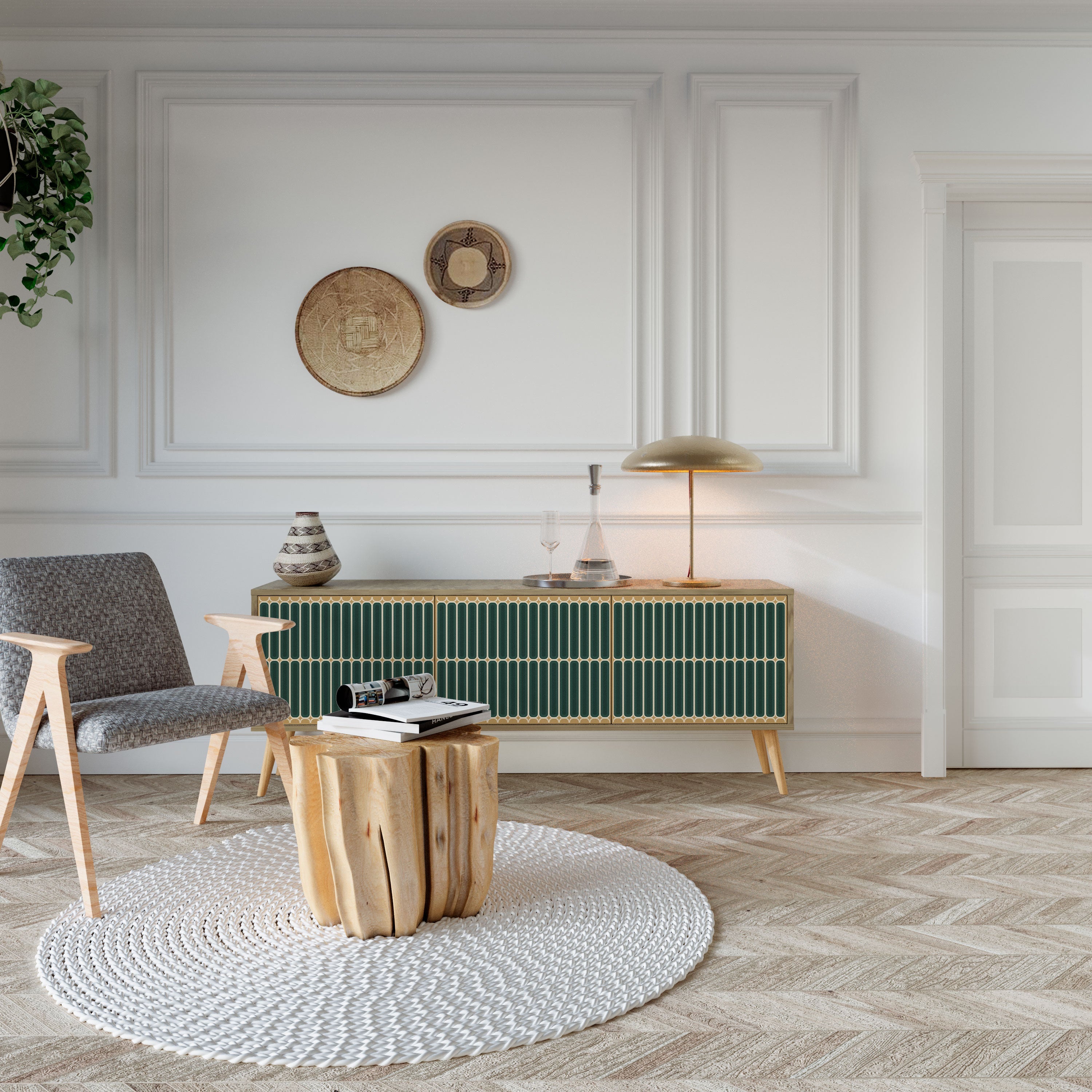 ILUSION GATE TV-Lowboard mit 3 Türen in Eiche-Optik